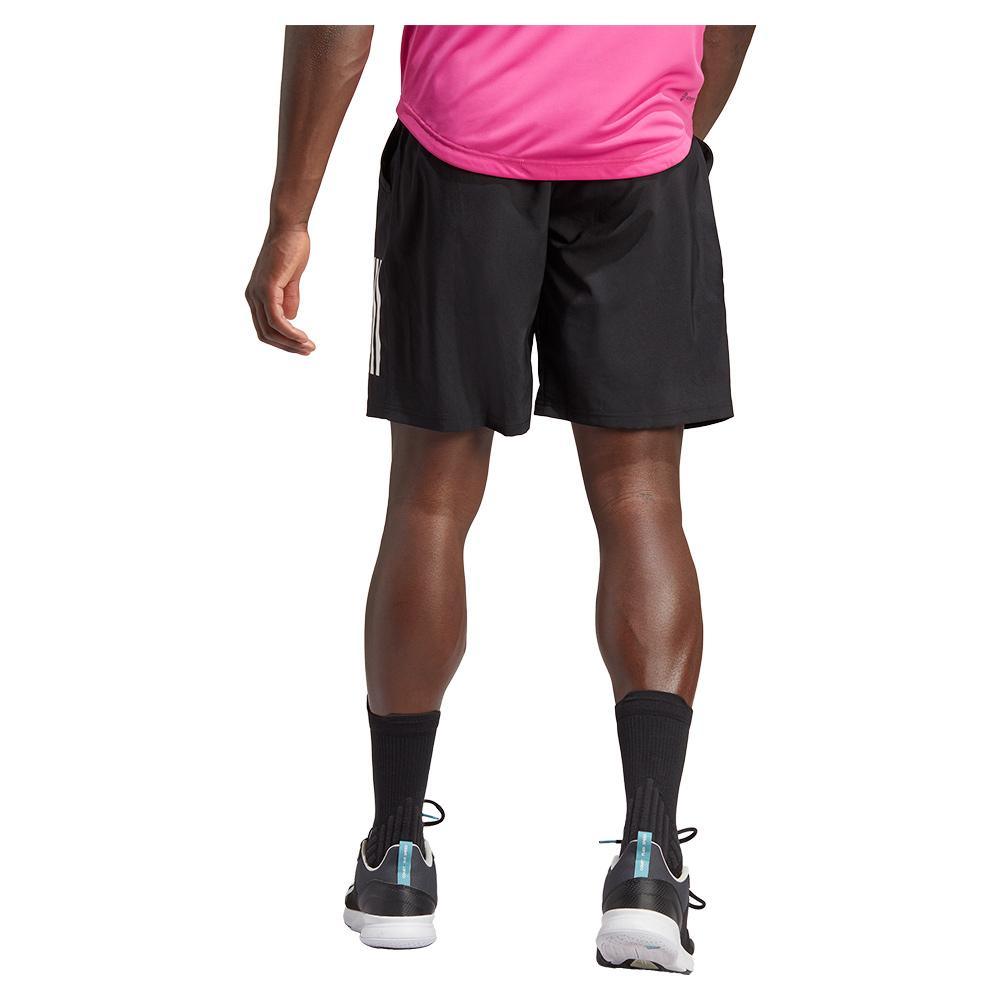 Men's 7 Inch Tennis Shorts with 3 Stripes - Black Athletic Shorts for Running, Gym & Casual Wear