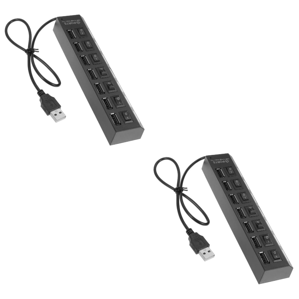 Gatuida 2-Port USB Hub Splitter - 7-in-1 USB Port Expander with ABS Housing, High-Speed Data Transfer for Laptop, PC, Mac, Flash Drives & External Devices - Perfect for Home Office, Gaming & Workspace Setup