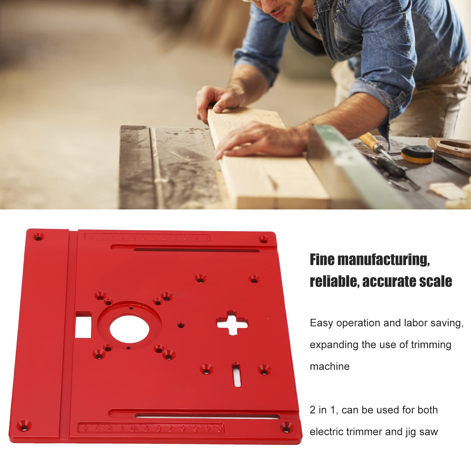 Premium Aluminum Router Table Insert Plate - Heavy Duty Woodworking Bench with Flip Plate for Trimming, Engraving & DIY Projects | Perfect for Home Workshops & Professional Carpentry