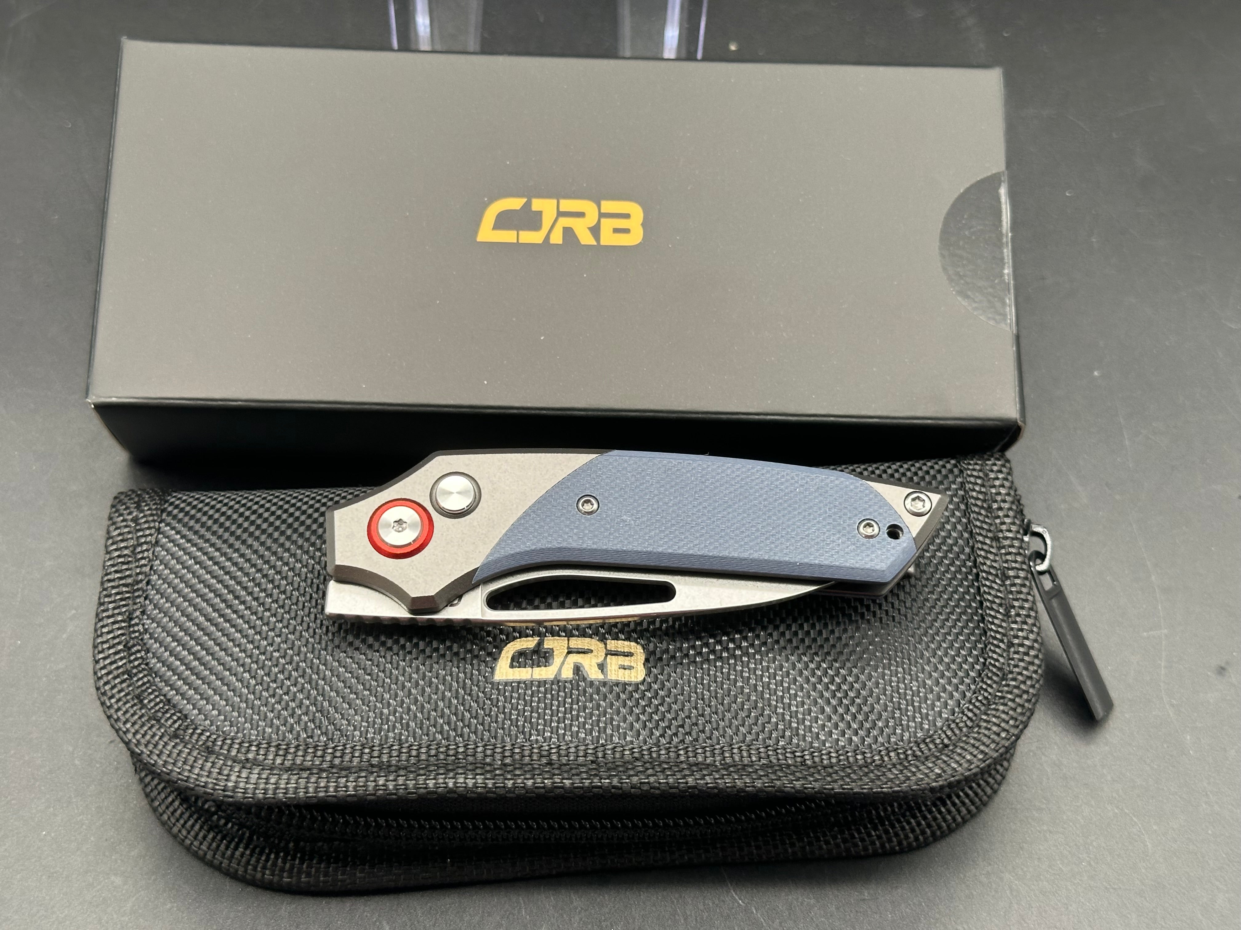 CJRB J1949 Folding Knife - AR RPM9 Steel Blade, Aluminum & G10 Handle - EDC Pocket Knife for Camping, Hiking & Outdoor Activities