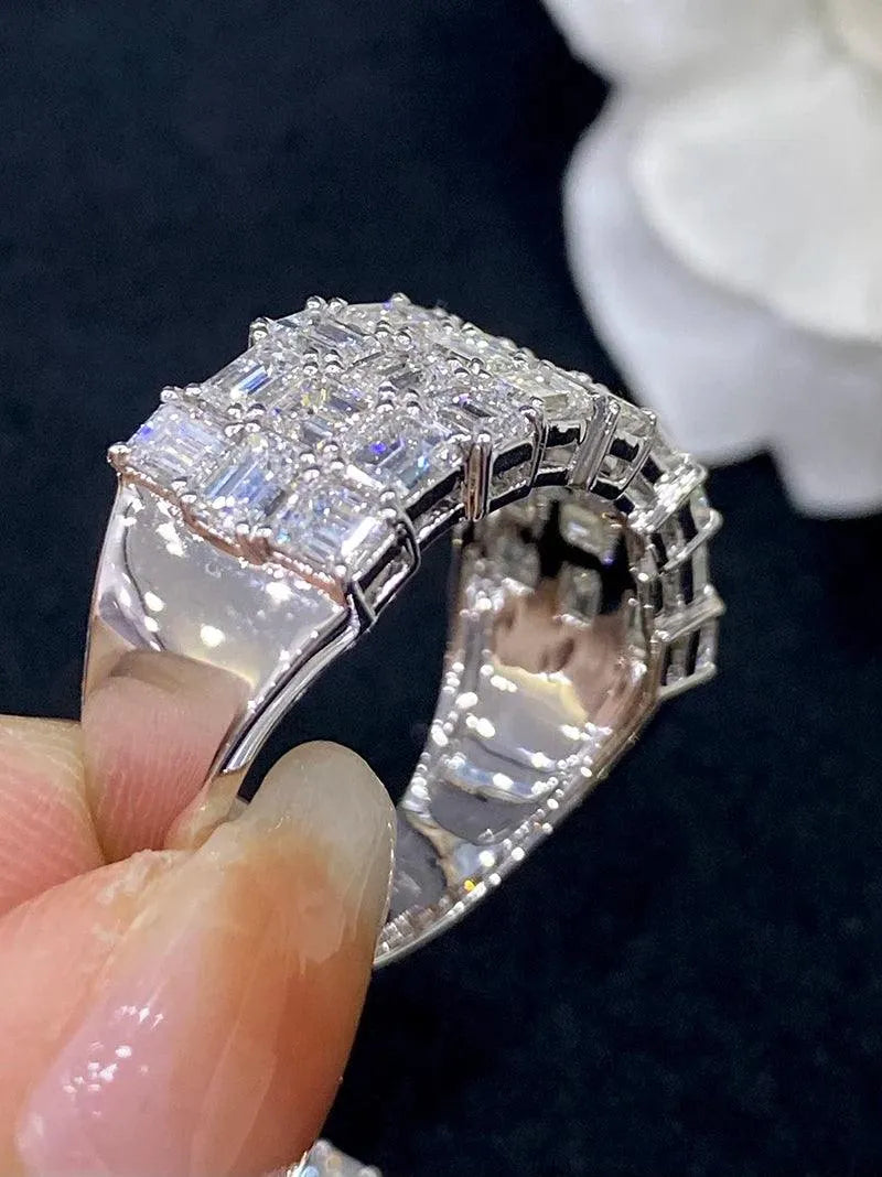18K White Gold Diamond Ring for Women - 3.57 Carat Natural Diamond Engagement Ring, Luxury Wedding Band, Custom Jewelry | Perfect for Proposals, Anniversaries & Special Occasions