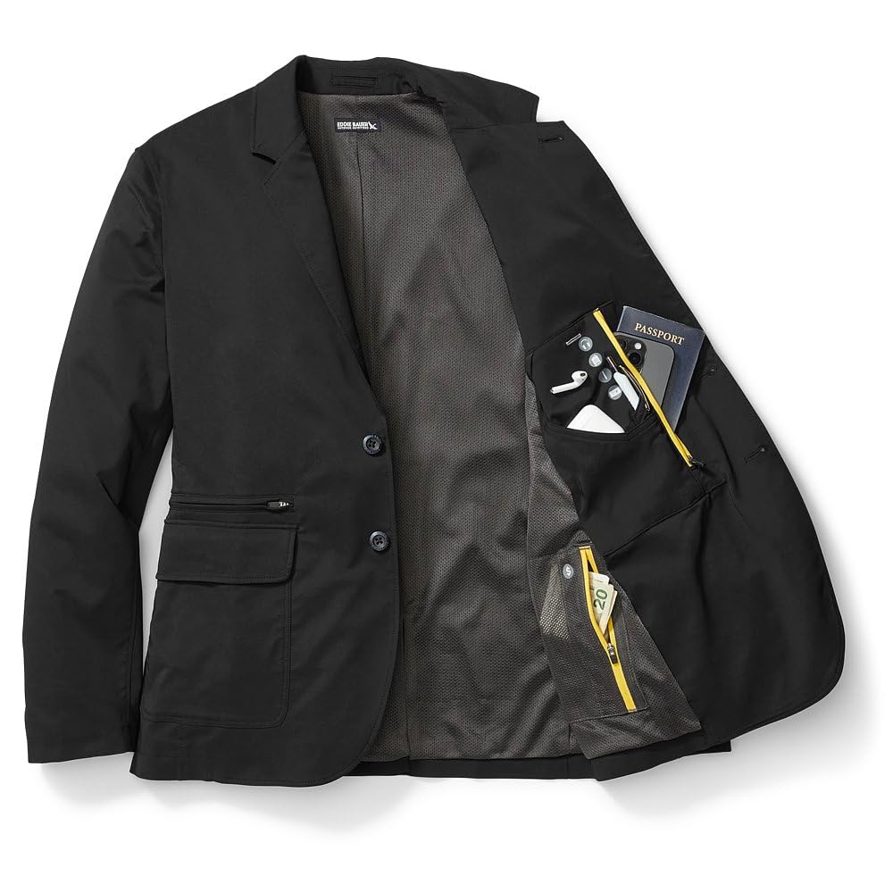 Eddie Bauer Men's Ultimate Voyager Travel Blazer - Lightweight Wrinkle-Resistant Stretch Jacket for Business Travel & Casual Wear