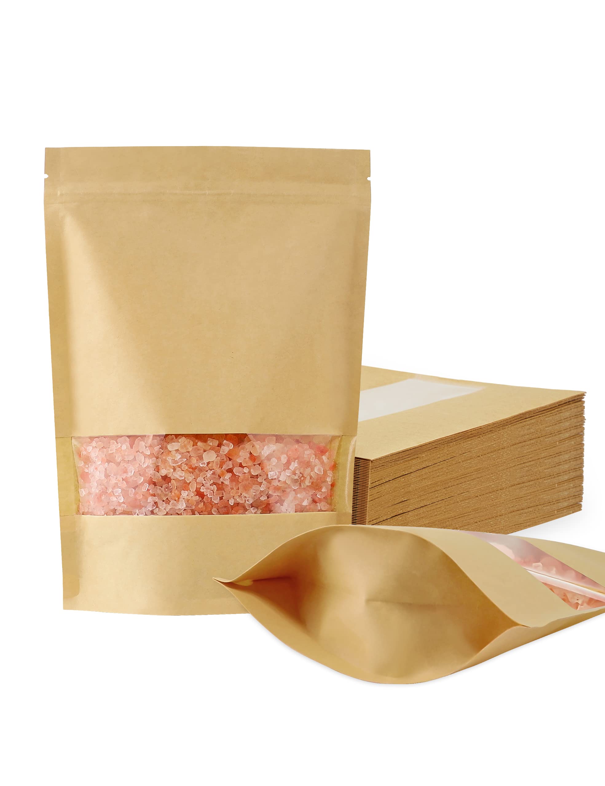 FireKylin 100-Pack Kraft Paper Bags with Window | 7.1