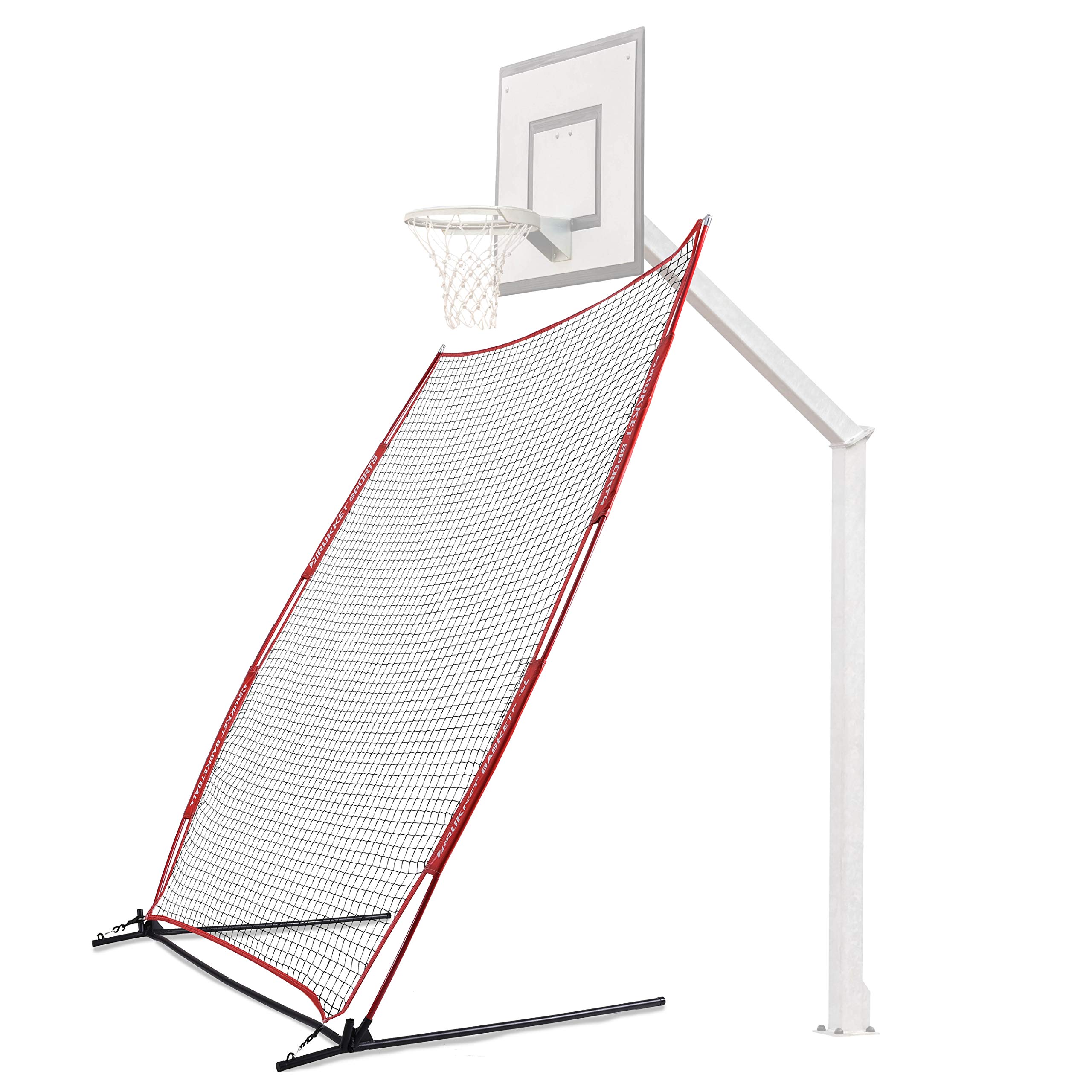 Rukket Basketball Air Defense Return Net - 12x13 XL or 6x10 Adjustable Backstop for Hoop Rebound Training | Durable Back Netting Attachment for Home, Yard & Residential Use | Safety Barrier System for Solo Practice & Skill Development