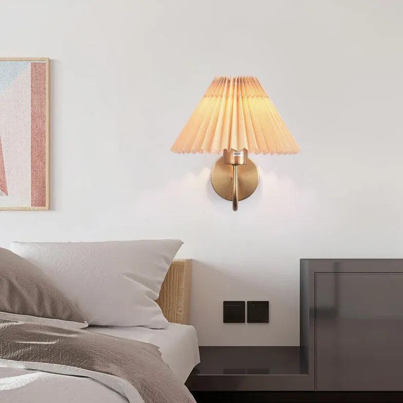 Modern Wall Sconces with Fabric Shades - Bedroom Lighting Fixtures for Cozy Ambience, Hallway & Living Room Decor