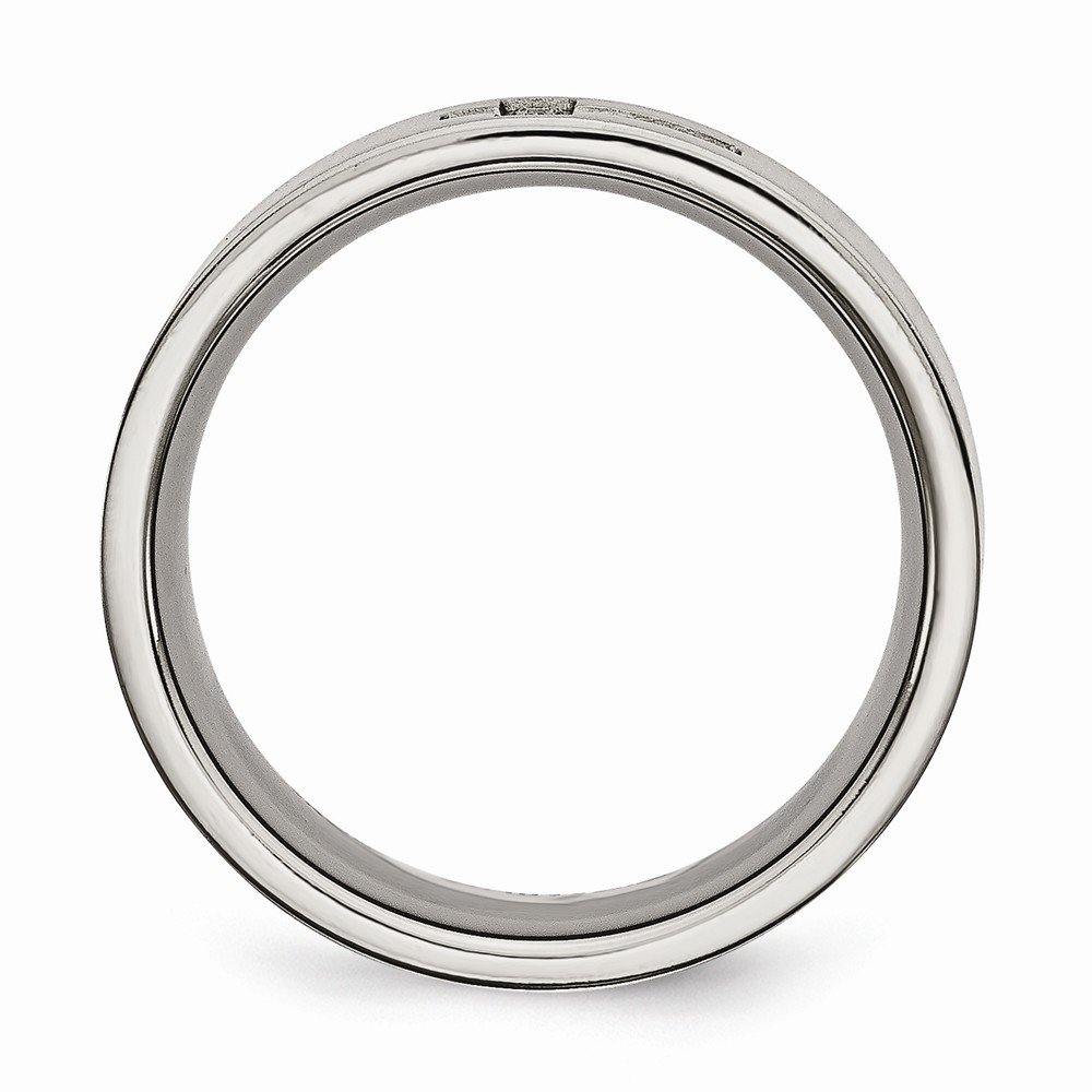 Solid Titanium Men's Wedding Band Ring - Brushed Finish with 0.07ct Diamond Cross Inlay - Durable & Hypoallergenic Jewelry for Grooms, Anniversary Gifts & Everyday Wear