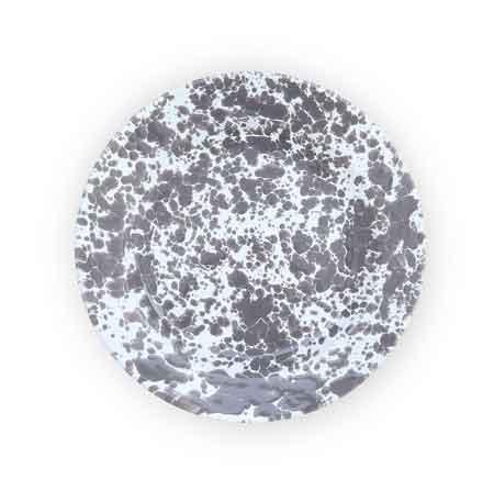 Crow Canyon Enamel Dinner Plates Set of 4 - 10.25 Inch Grey Marble Design Plates for Everyday Dining, Dinner Parties & Home Decor