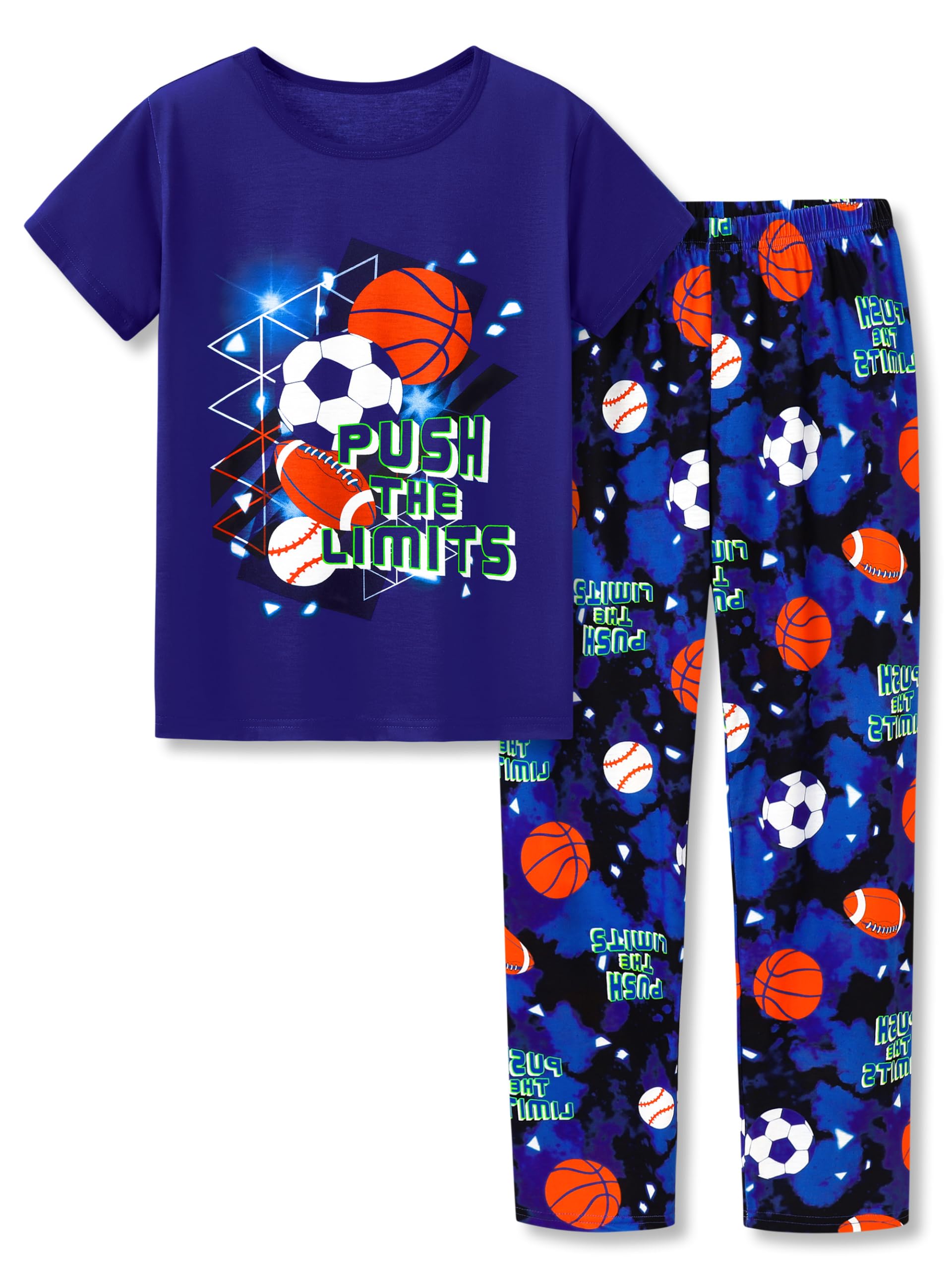 Tebbis 2-Piece Boys' Gamer Pajama Set - Soft Short Sleeve & Pants PJs in Yellow (Sizes 6-18) - Perfect for Sleepovers, Gaming Nights & Relaxing at Home