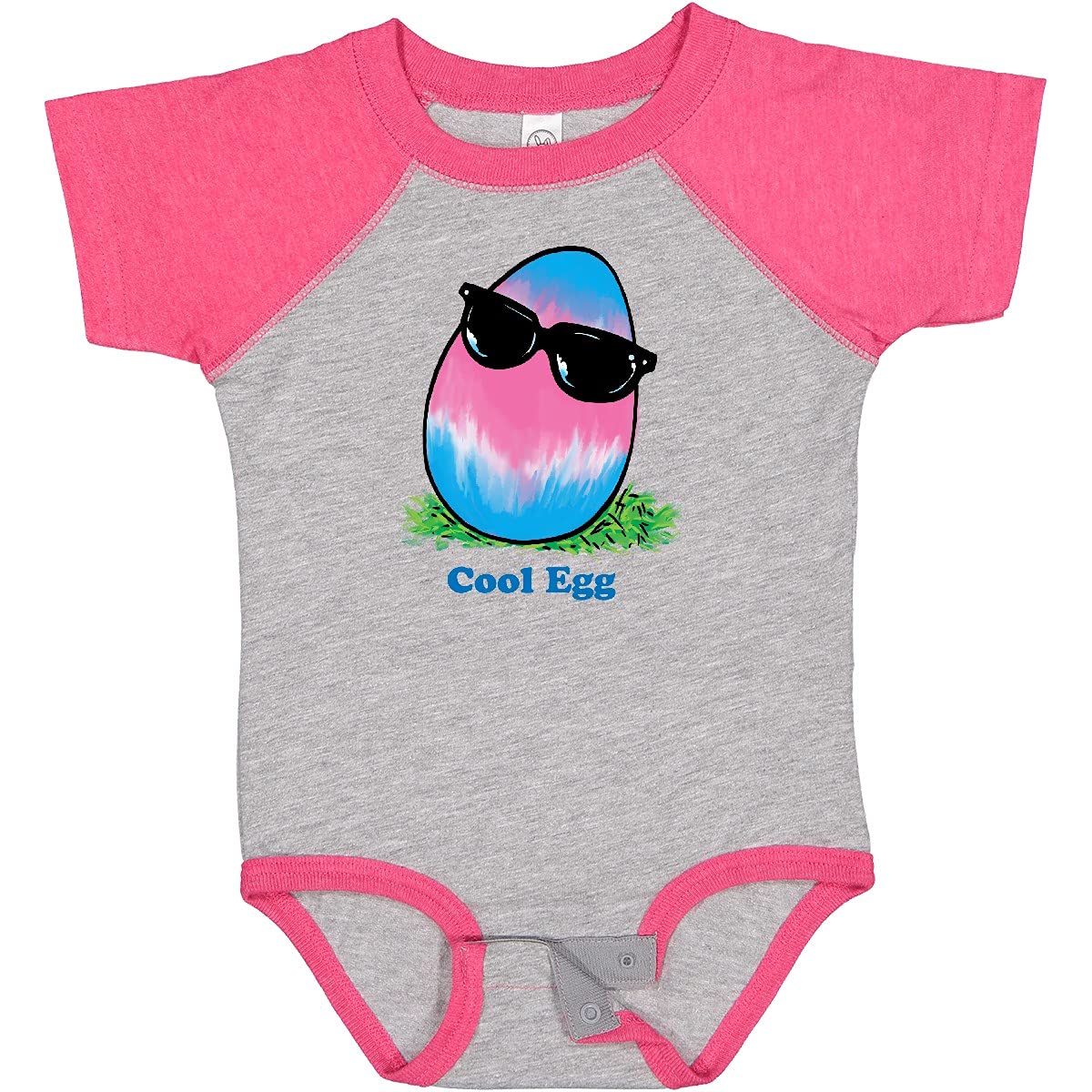 Inktastic Easter Pink and Blue Cool Egg with Sunglasses Baby Bodysuit - Cute Easter Outfit for Infants & Toddlers - Perfect for Easter Photos, Family Gatherings & Spring Celebrations