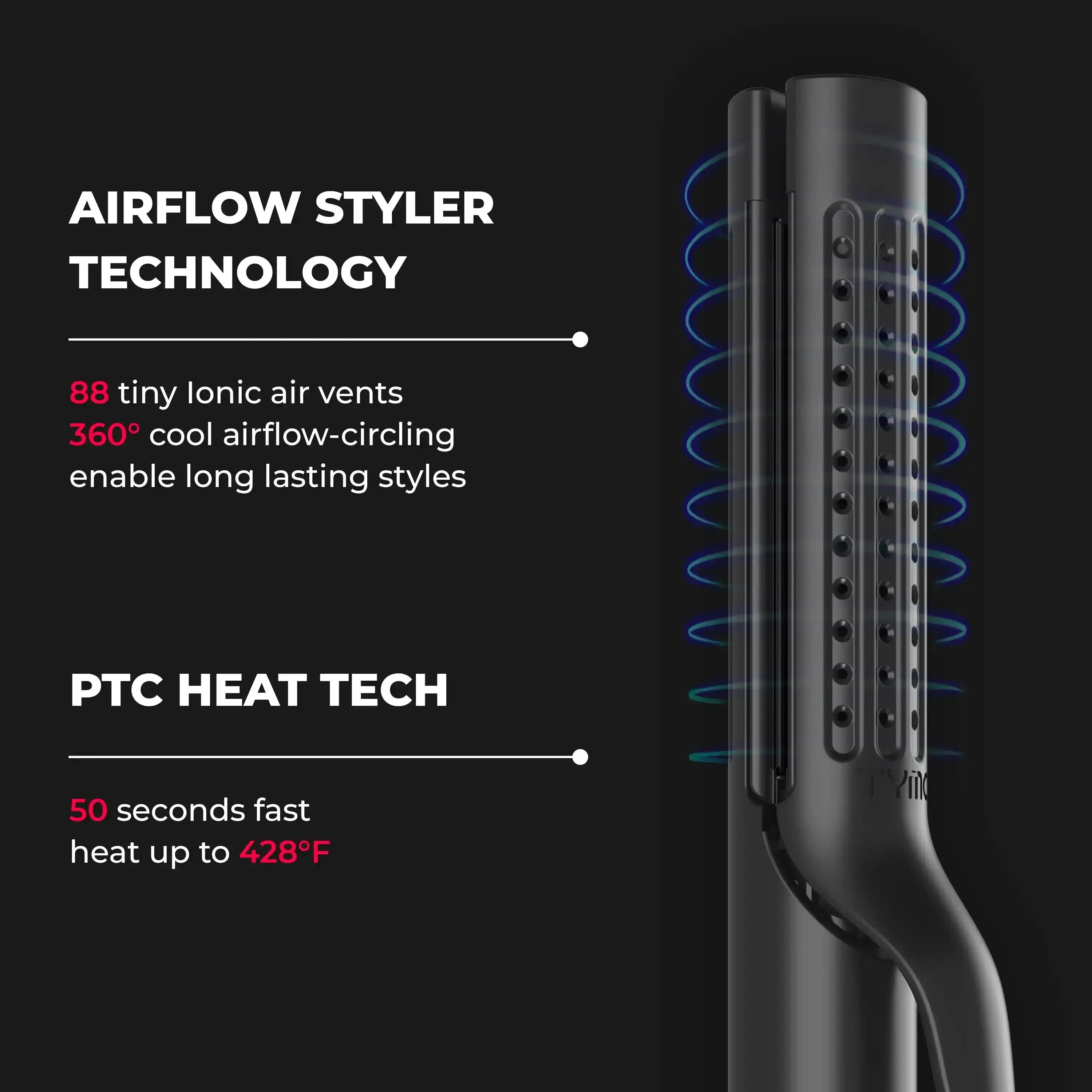 TYMO Airflow Hair Dryer - Professional Ionic Blow Dryer for Fast Drying & Frizz Control - Lightweight & Quiet Hair Dryer for Home & Salon Use - Perfect for Travel, Styling & Daily Hair Care