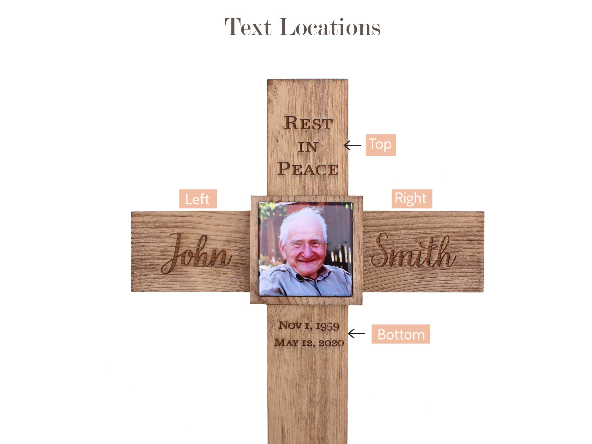 Personalized Memorial Cross with Roof - Engraved Keepsake for Loved Ones | Perfect for Graveside Remembrance & Home Memorial Displays