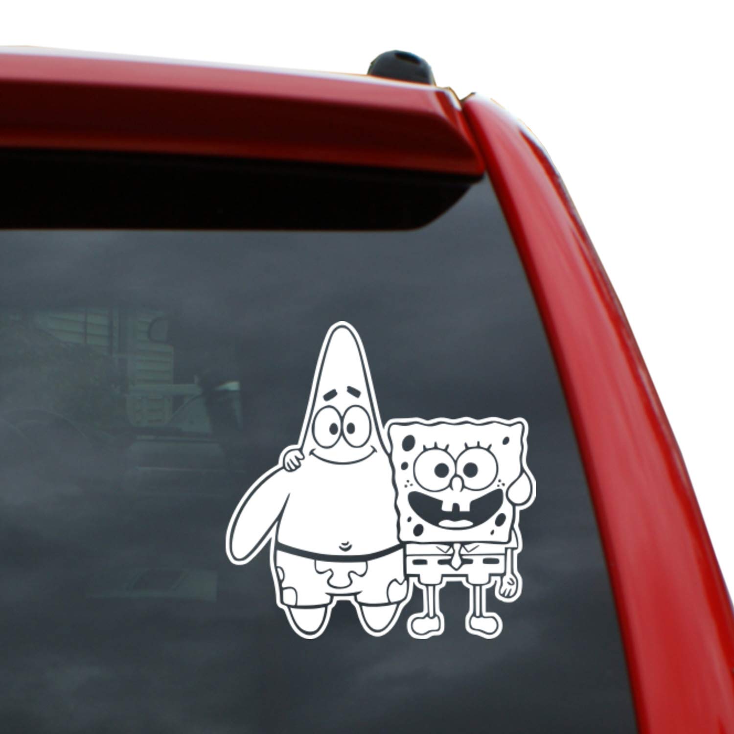 Spongebob Squarepants and Patrick Vinyl Decal Sticker - White Color 5 Inch Tall - Perfect for Laptops, Cars, Water Bottles & DIY Crafts