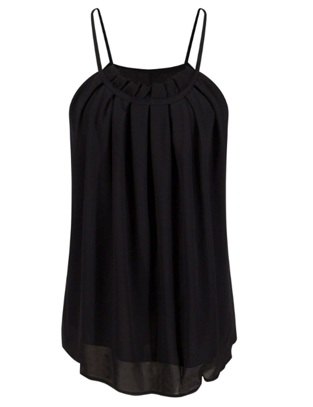 Women's Chiffon Vest Sleeveless Pleated Tank Top - Lightweight Summer Blouse for Casual Wear, Beach Cover-Up & Layering Outfits