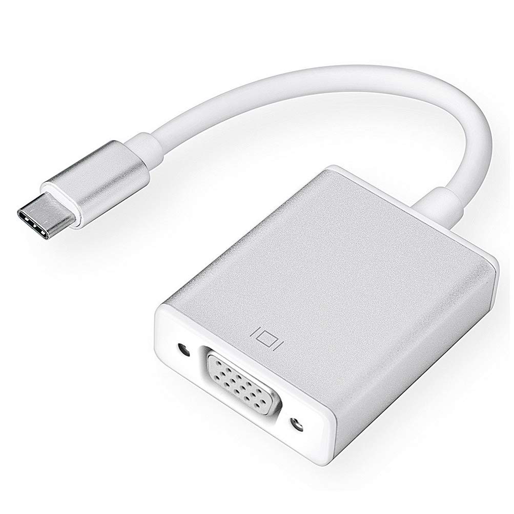 USB-C to VGA Adapter 4K 60Hz, USB 3.1 Type C Thunderbolt 3 to VGA Converter for MacBook Pro/Air, Dell XPS 13/15, Surface Book 2, iPad Pro - Silver | Perfect for Business Presentations, Home Office & Multi-Monitor Setup
