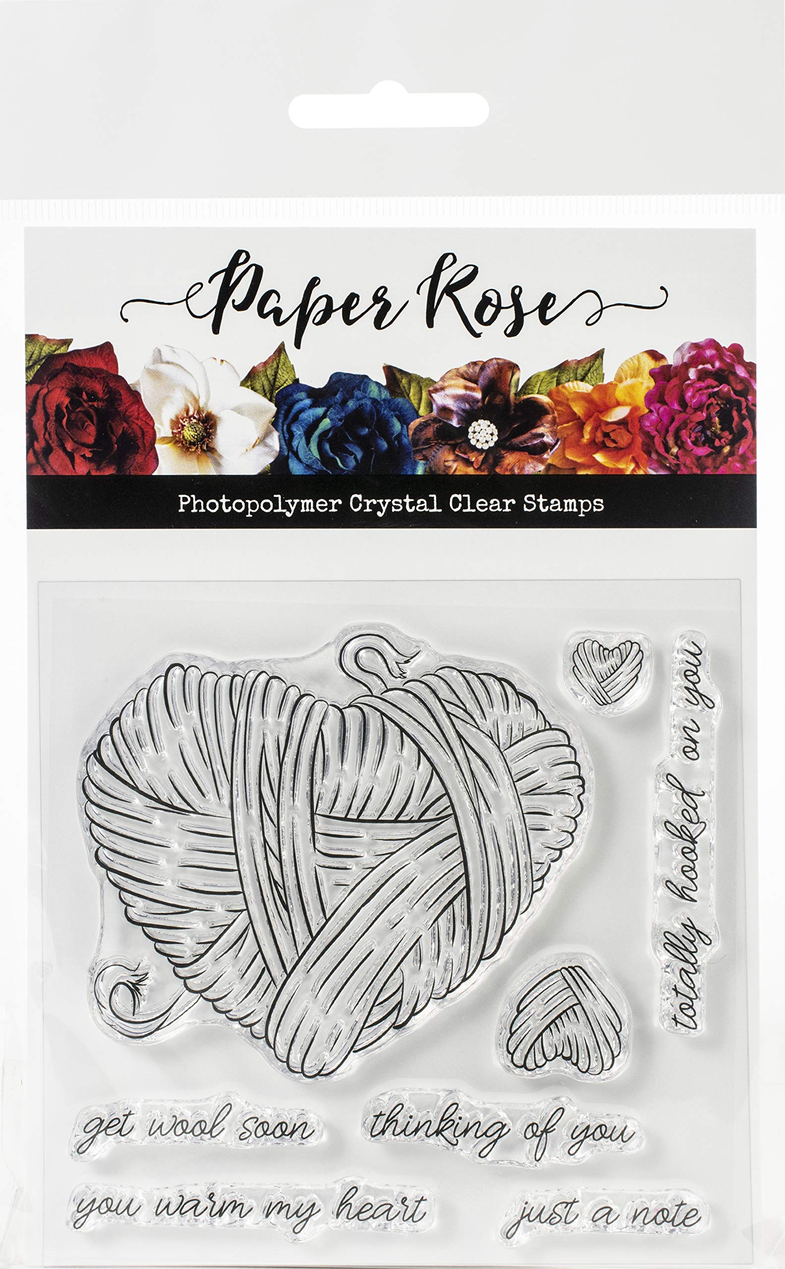 PAPER ROSE - 3PL Clear Stamps with Hook for Scrapbooking, Card Making & DIY Crafts | Premium Quality Clear Stamps for Paper Crafting Projects