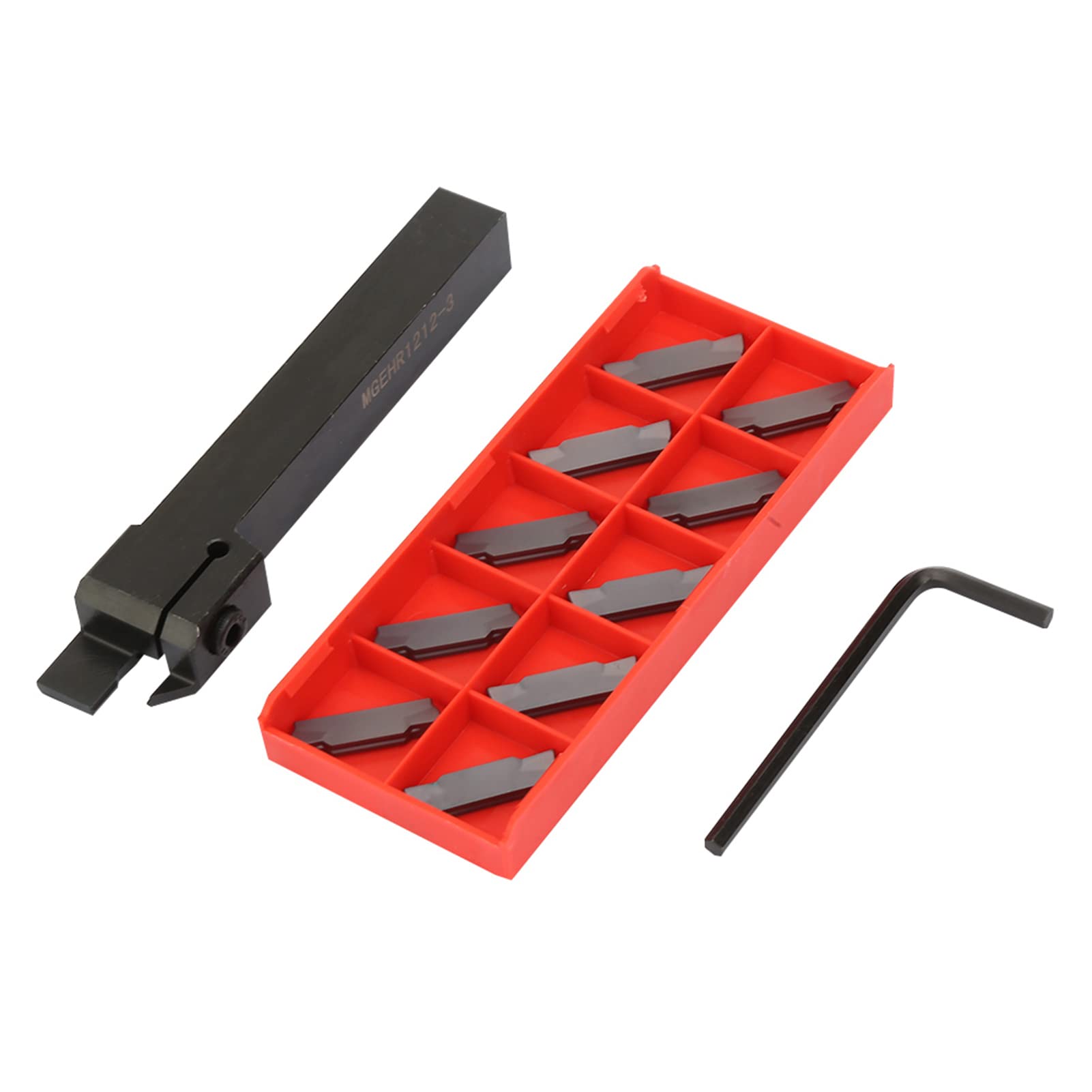 MGEHR1212 Lathe Grooving & Parting Tool Holder with 10pcs MGMN300 Turning Inserts - High Precision Metal Lathe Cutting Tool for CNC Machining, Metalworking, and Industrial Manufacturing