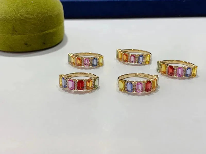18K Yellow Gold Diamond & Aquamarine Ring for Women - Luxury Elegant Jewelry with Natural Stones - Perfect for Parties, Weddings & Special Occasions
