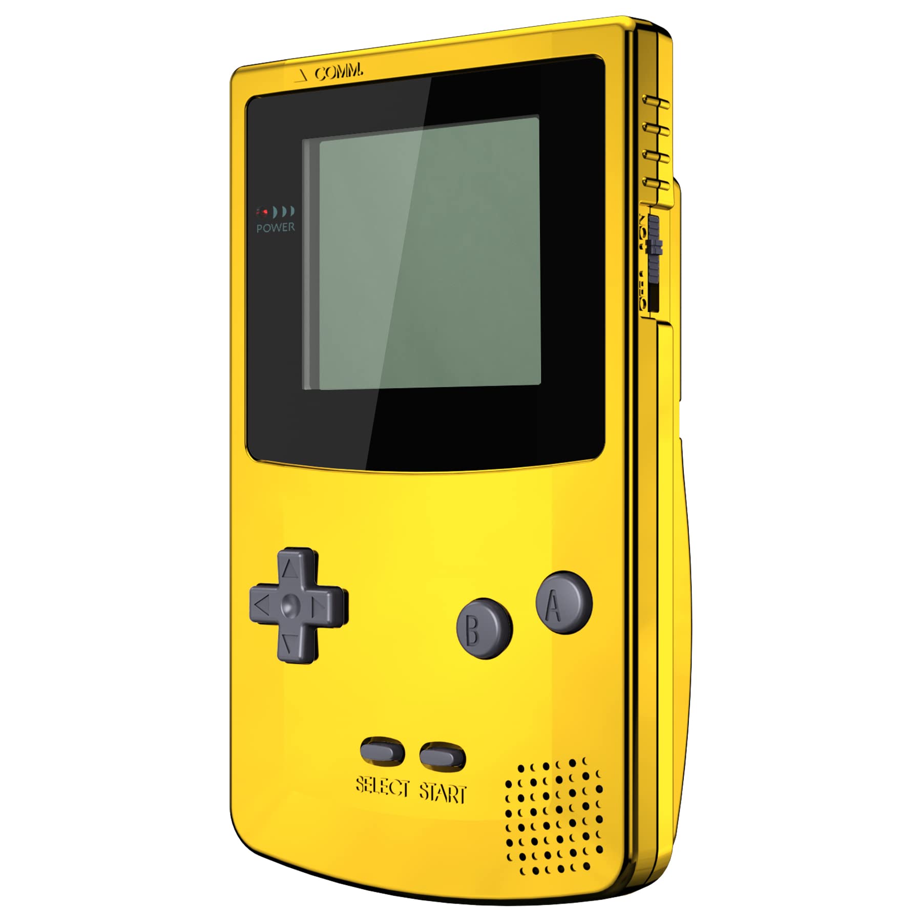 eXtremeRate Chrome Gold Replacement Shell & Black Screen Lens for Gameboy Color (GBC) - Compatible with OSD IPS, Regular IPS & Standard LCD Screens - DIY Console Housing Upgrade Kit - Perfect for Gameboy Color Modding & Retro Gaming Enthusiasts