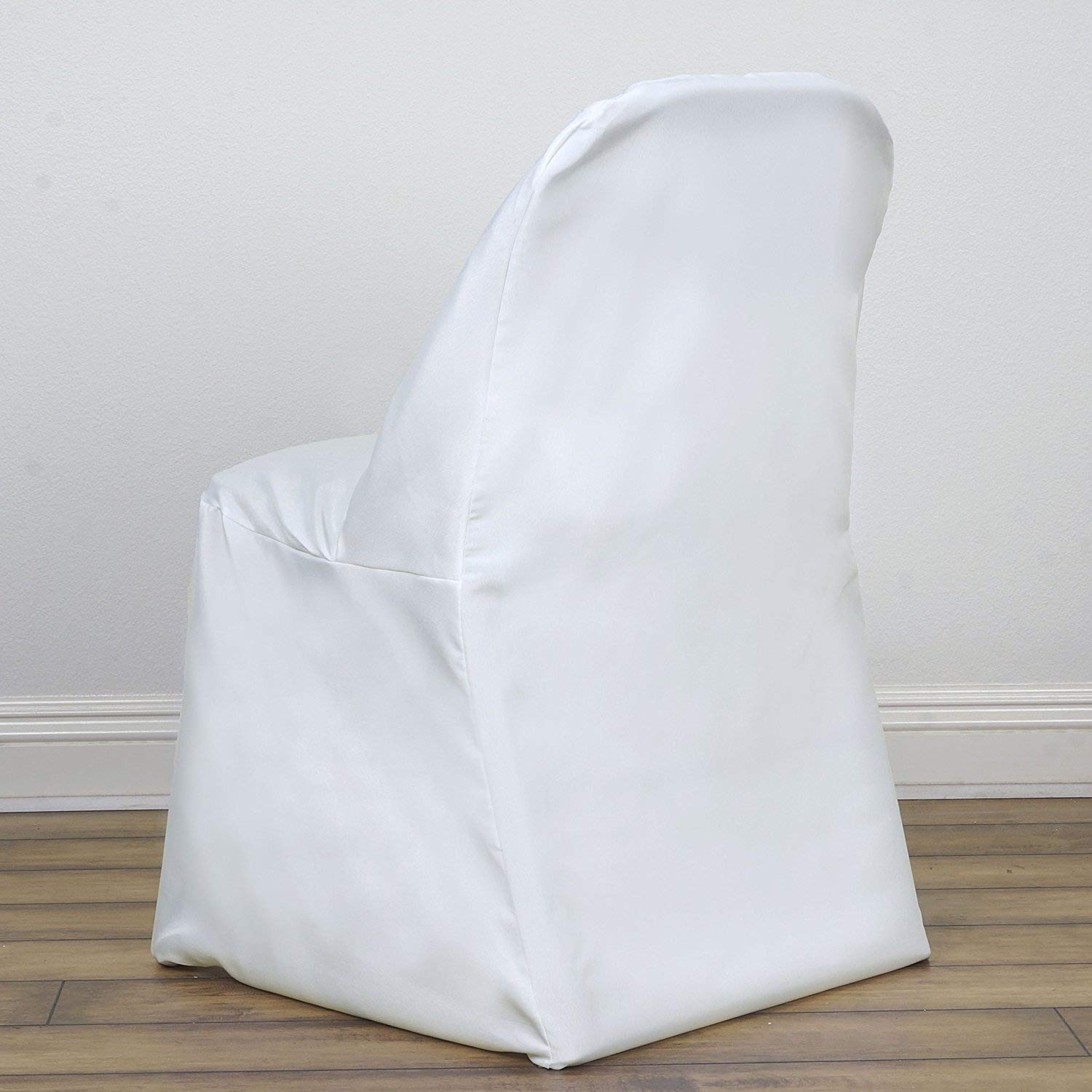 50 Pack Ivory Round Polyester Chair Covers - Washable Folding Seat Covers for Wedding, Party, Banquet & Dining Decorations - Perfect for Reception, Ceremony & Event Decor