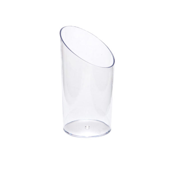 2.5 oz Clear Plastic Angled Mini Cups - Pack of 10 - Perfect for Condiments, Sauces, Dressings & Party Snacks
