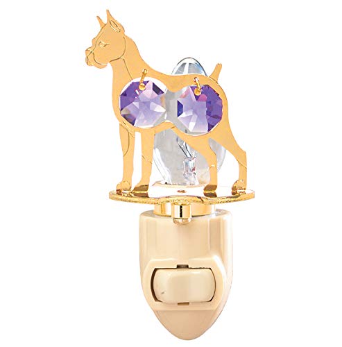 Luxury Boxer Night Light with Genuine Purple Swarovski Austrian Crystals - Elegant Bedroom Decor & Romantic Mood Lighting for Adults