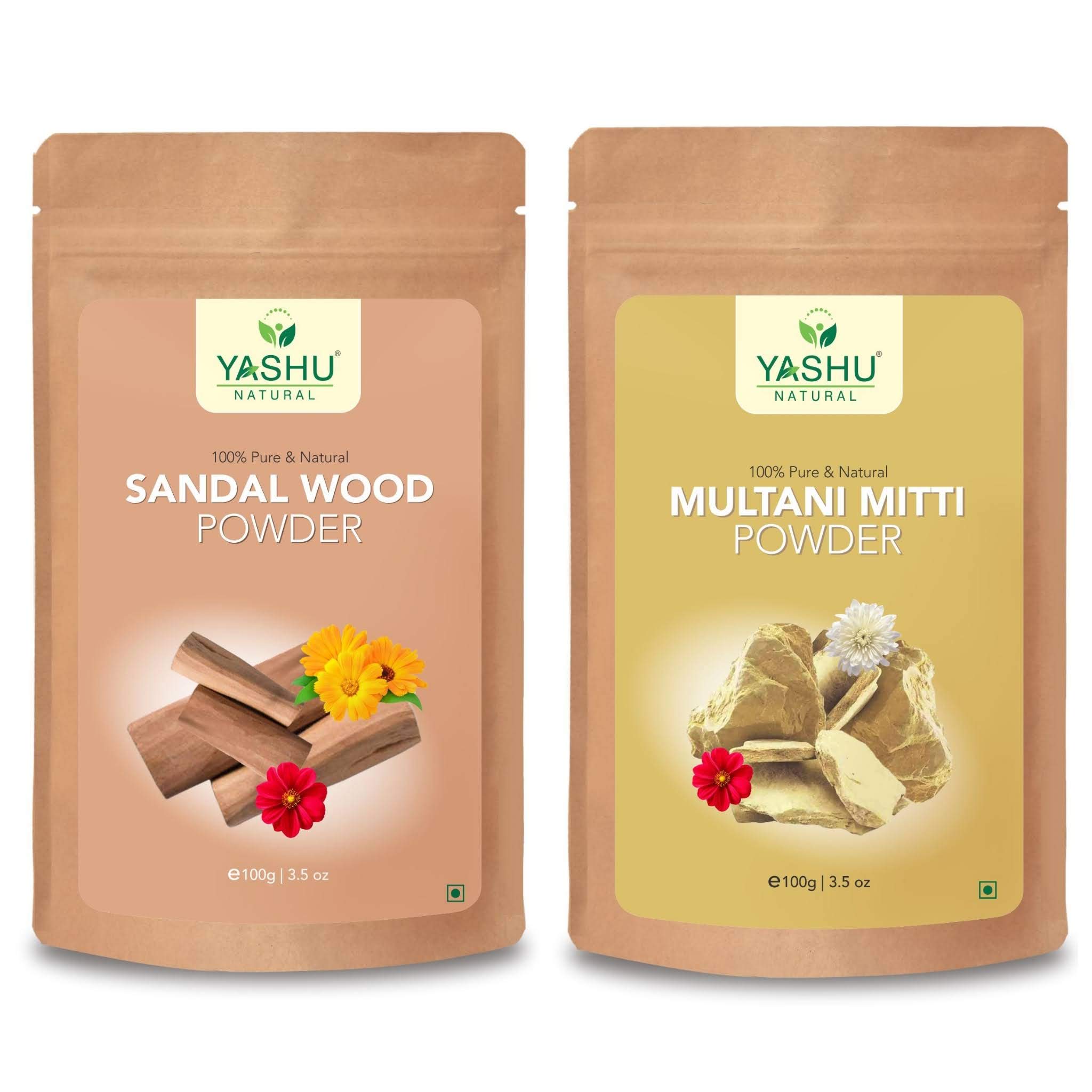 Pure Sandalwood & Multani Mitti Clay Face Mask Combo - 200g Natural Glow Detan Pack for Brightening, Acne & Oil Control | Perfect for Spa Day & Ayurvedic Skincare Routine