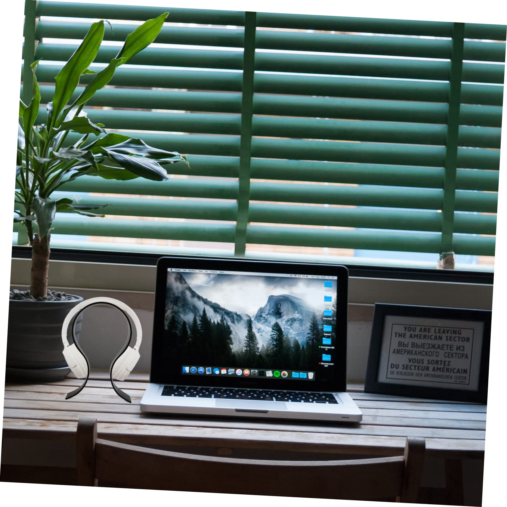 ETHZZLE Acrylic Headphone Stand - Universal Desk Organizer for Wired & Wireless Headsets, Gaming Headphones - Sleek Black Display Holder (Perfect for Office, Gaming Setup & Home Organization)
