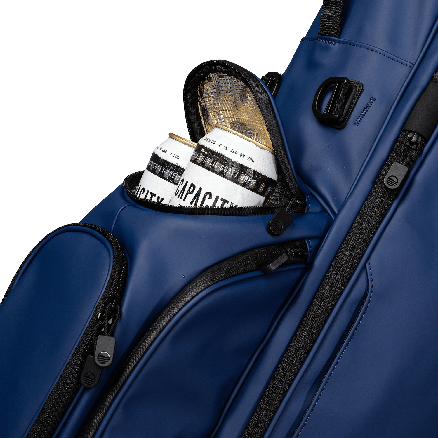 Sunday Golf Ryder S Class Navy Vegan Leather Golf Bag – Lightweight & Durable for Men & Women | Perfect for Driving Range, Course & Travel
