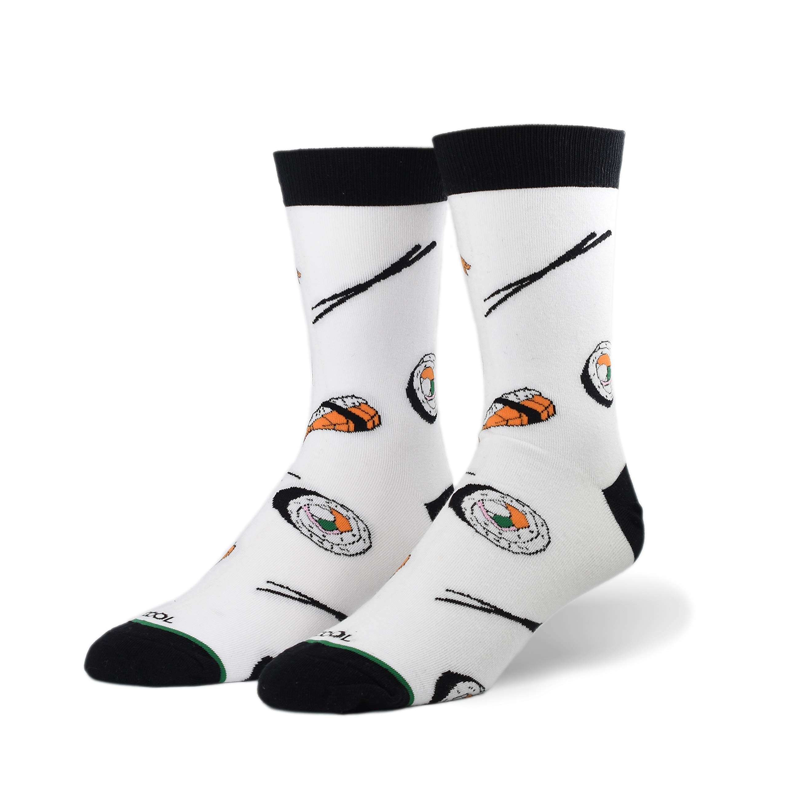 Fun Novelty Crew Socks for Men & Women - Sushi Graphic Print, Comfortable Large Size - Perfect for Cosplay, Gifts, and Everyday Wear