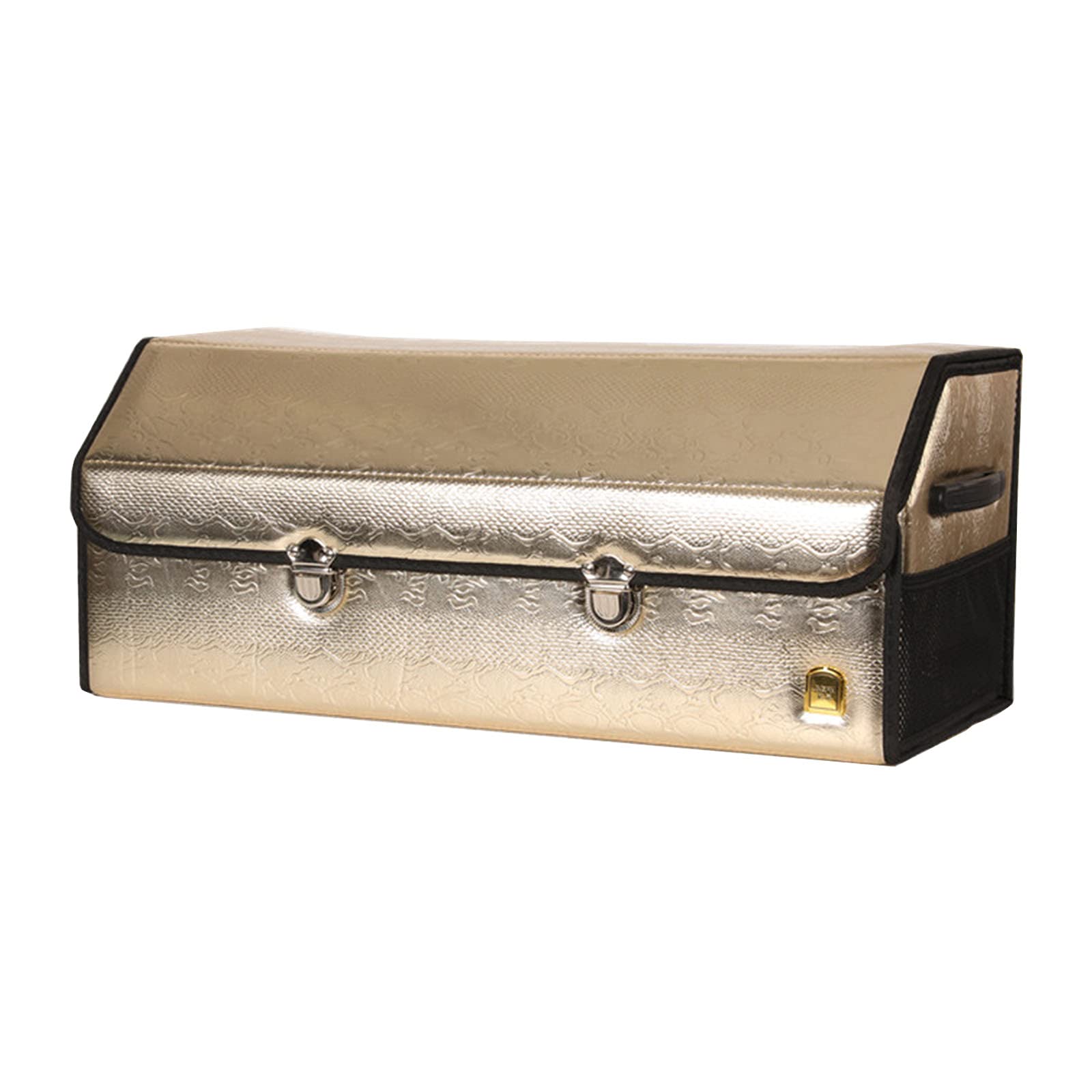 3-Piece Car Trunk Organizer for SUV, Sedan, Truck - Foldable Storage Box with Multiple Compartments | Portable Vehicle Organizer for Travel, Groceries & Sports Equipment (Gold, Large Size)