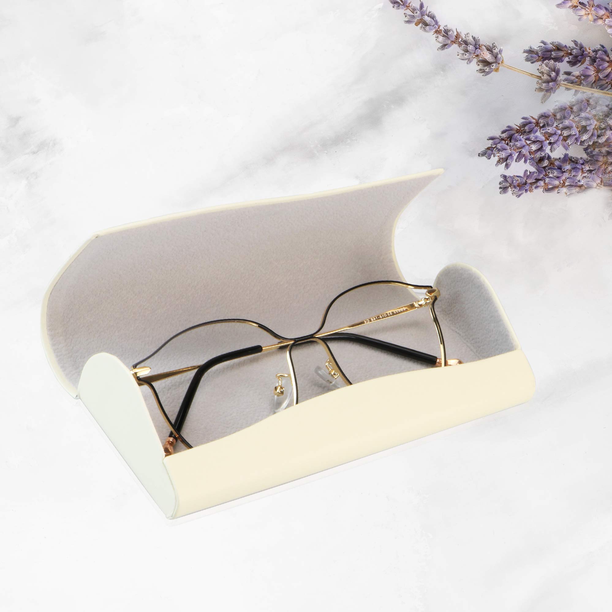 LifeArt Hard Shell Eyeglass Case - Durable PU Leather Sunglass Holder for Women & Men | Lightweight & Portable | Perfect for Travel, Work & Daily Use