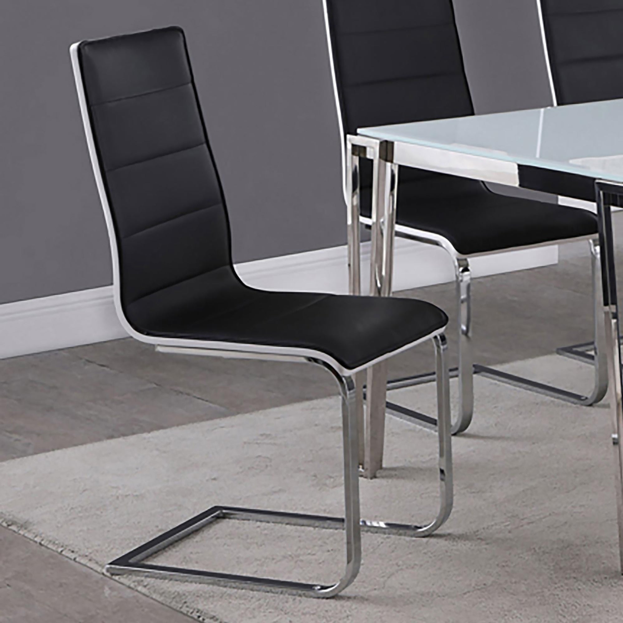 4 Pack Black Upholstered Dining Chairs - Modern Kitchen Chairs with Padded Seats - Comfortable Dining Room Chairs for Home, Restaurant, and Office Use