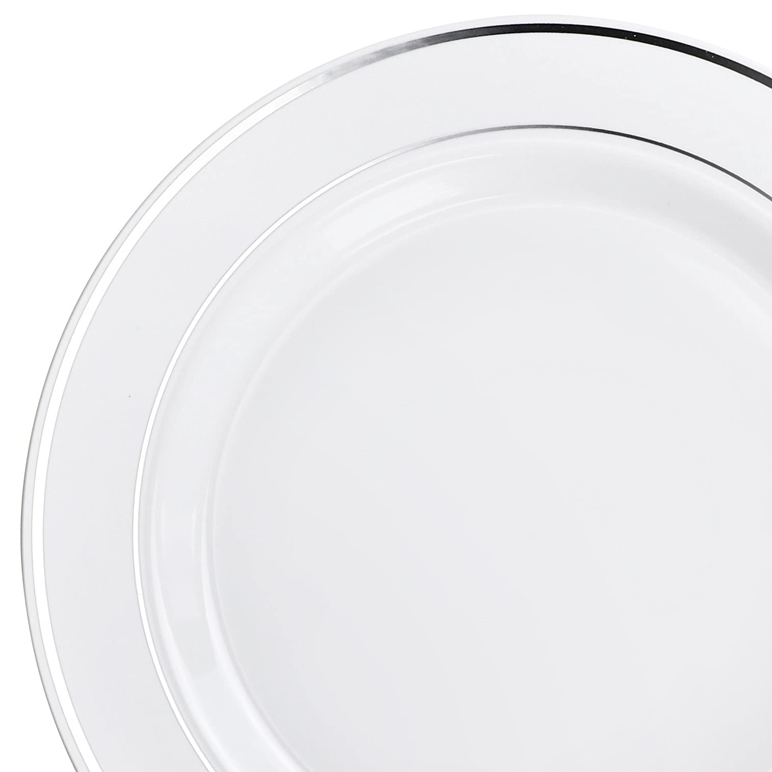 60-Piece Heavyweight Disposable Plastic Bowls Set - 6oz Dessert Bowls with Elegant White & Silver Rim for Weddings, Parties & Special Occasions | Perfect for Ice Cream, Salads & Party Snacks