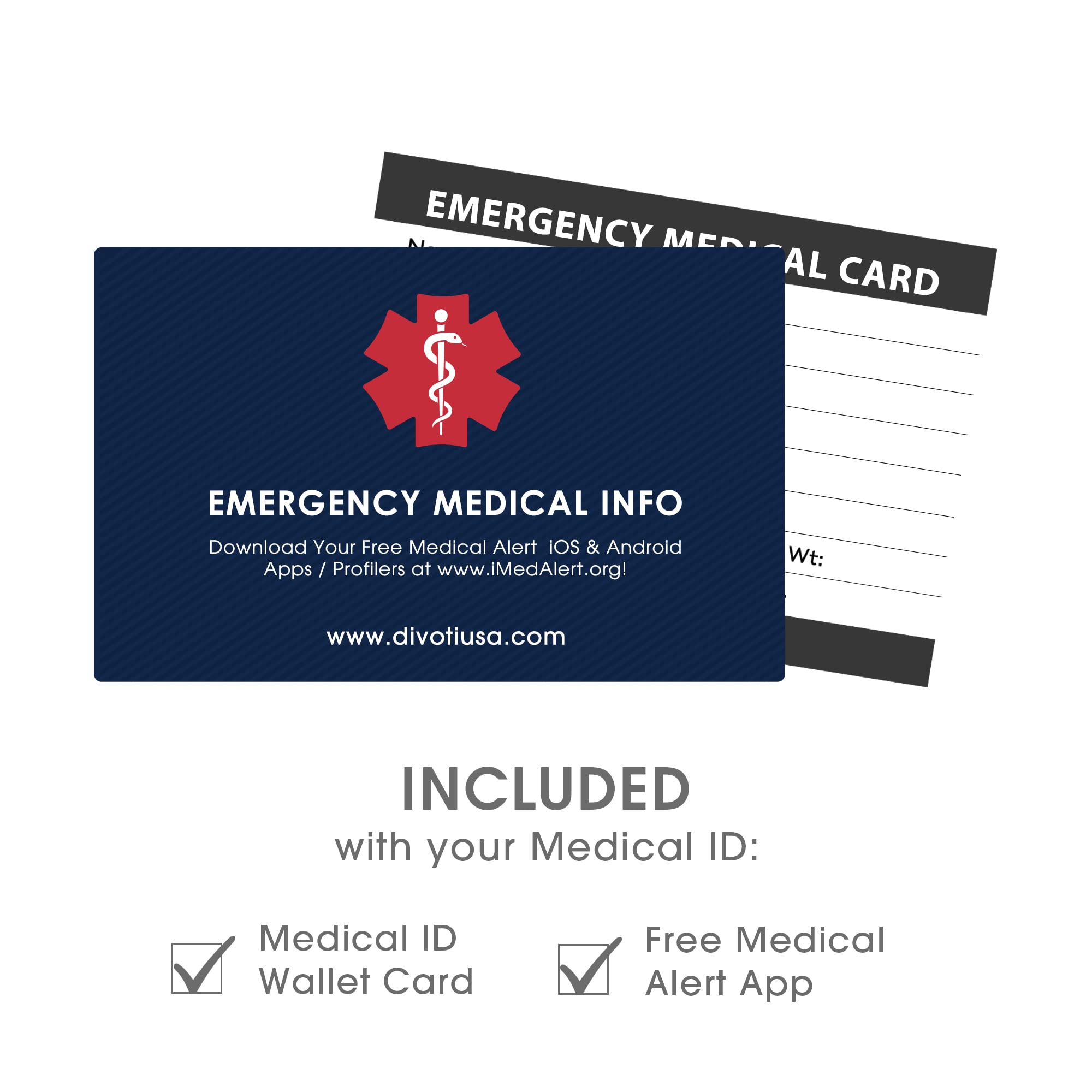 Divoti Custom Engraved Medical ID Alert Bracelets for Women - Stylish Stainless Steel Emergency Medical Jewelry with Free Engraving - Perfect for Diabetes, Allergies & Emergency Situations