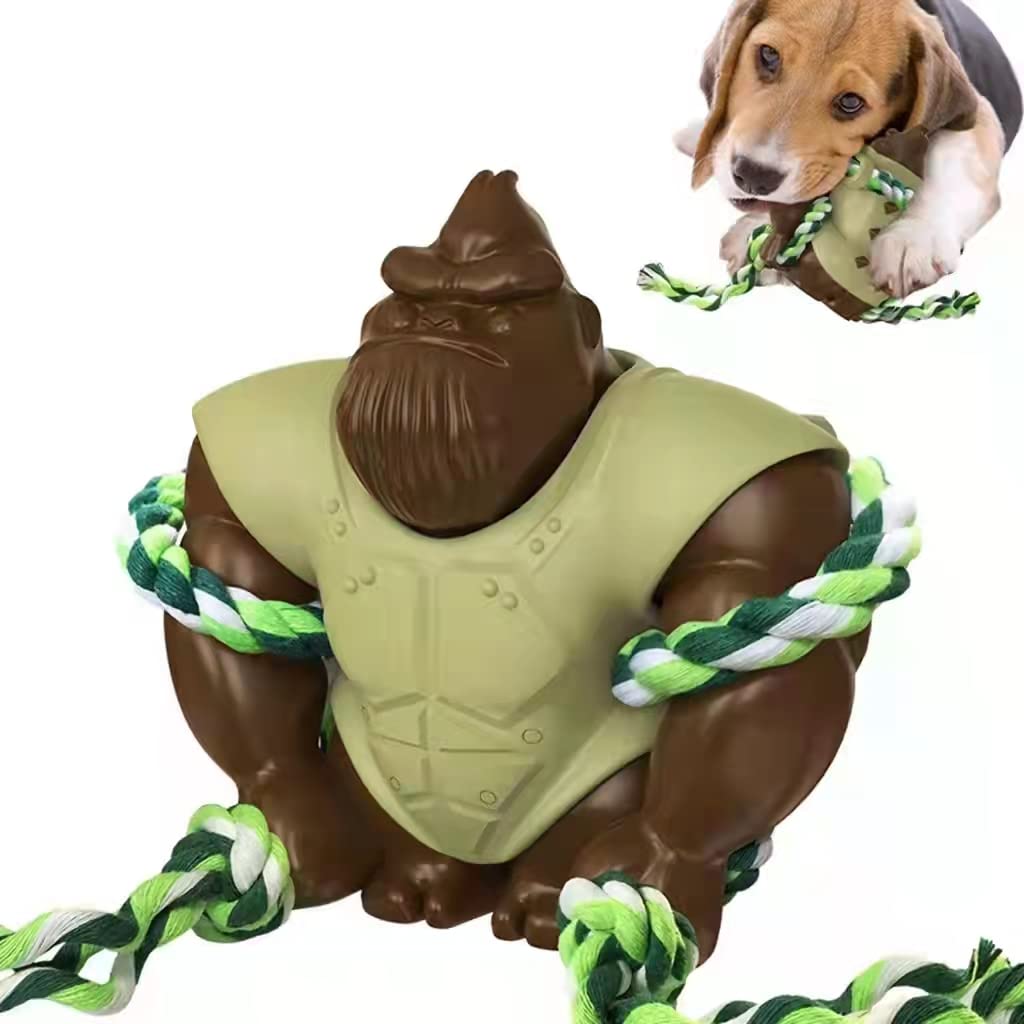Villaseq Durable Rubber Dog Chew Toys for Aggressive Chewers - Tough Training Toys for Medium & Large Breed Dogs - Brown (KSXD01) - Perfect for Playtime, Teething Relief & Behavioral Training