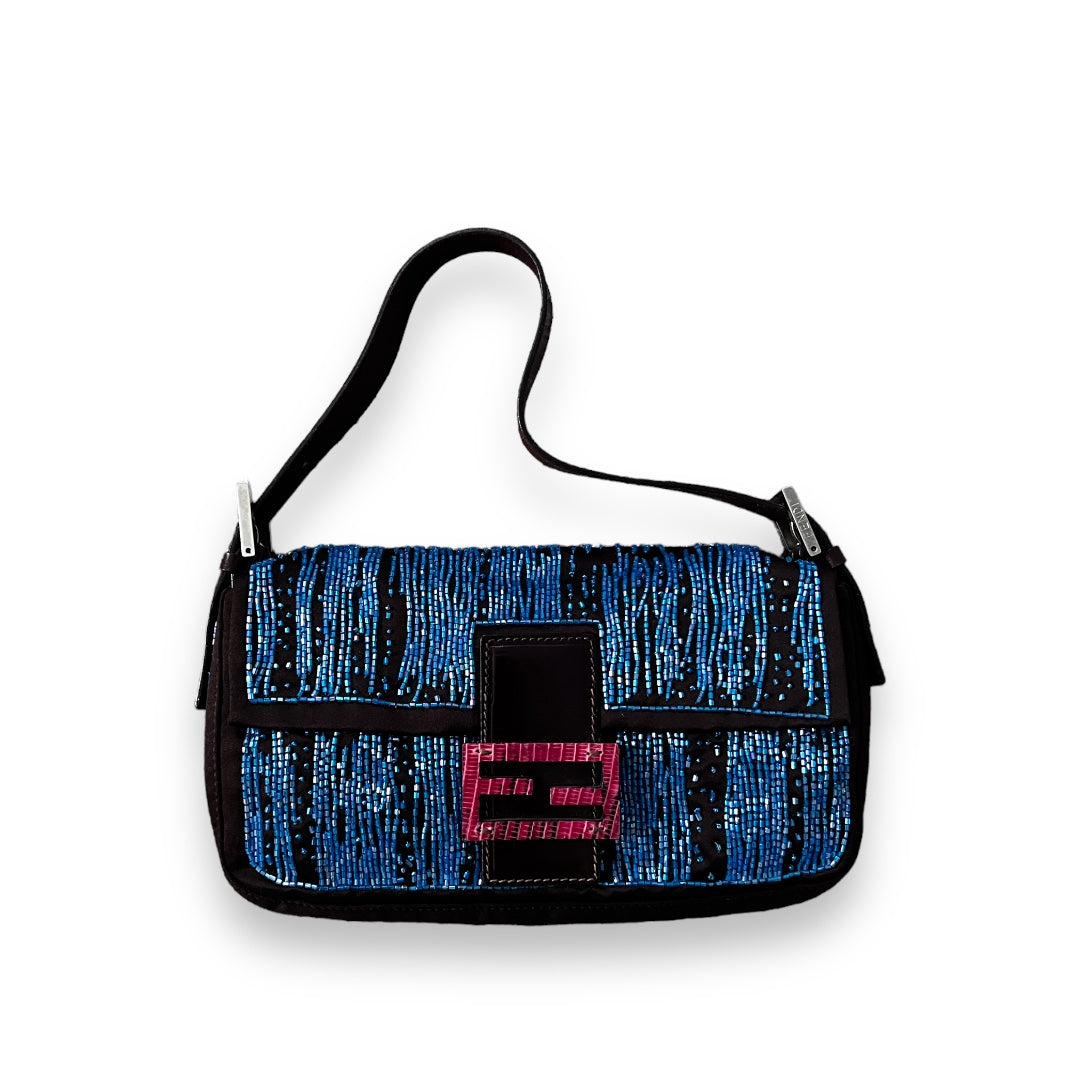 Vintage Fendi Beaded Baguette Bag - Luxury Designer Shoulder Purse for Women | Perfect for Evening Parties, Weddings & Special Occasions