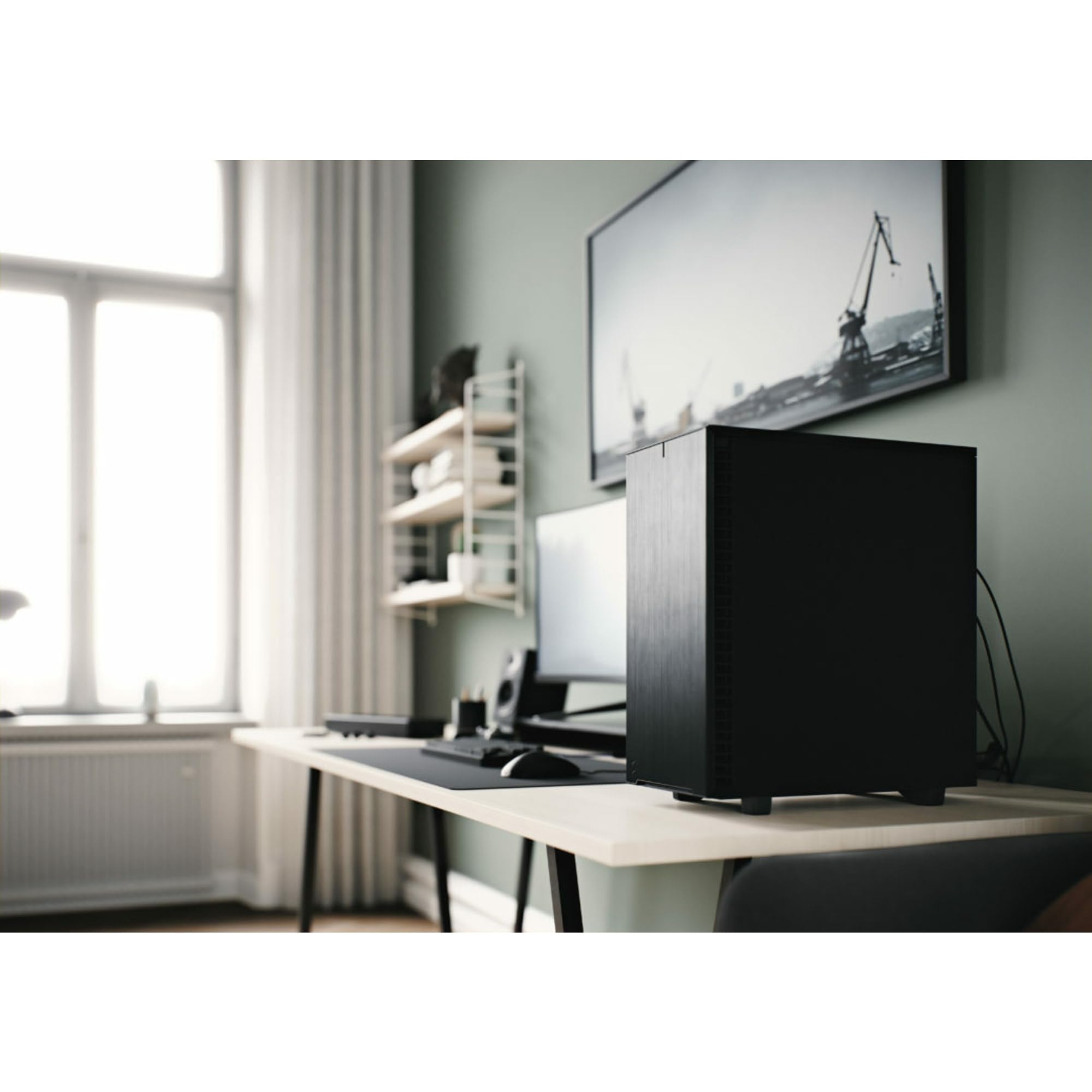 Fractal Design Define 7 Compact Black ATX Mid Tower PC Case - Brushed Aluminum/Steel, Silent Computer Chassis for Gaming & Workstation Builds | Perfect for Home Office & Streaming Setup