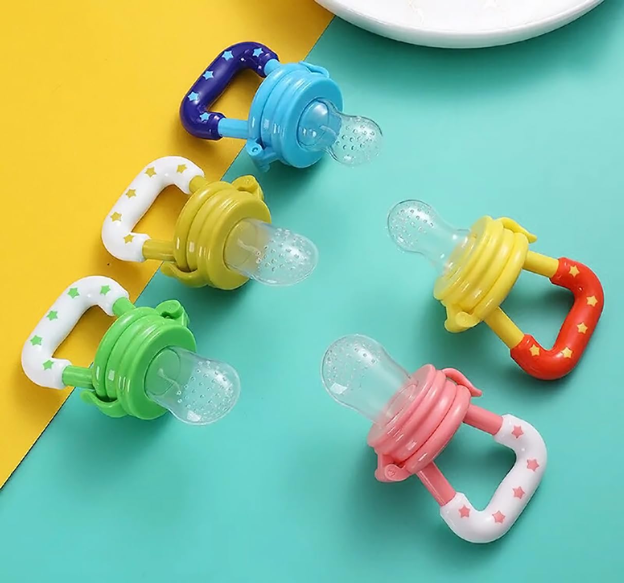 GLUN® Soft Silicone Baby Feeder with Anti-Choking Design - Safe Fruit & Food Pacifier Teether for Infants 3-12 Months - Perfect for Introducing Solids & Soothing Teething Pain at Home or On-the-Go