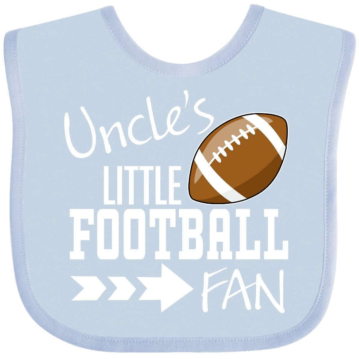 Inktastic Uncle's Little Football Fan Baby Bib - Soft Cotton Drool Bibs for Infants & Toddlers - Perfect for Game Day, Family Gatherings & Mealtime Mess Protection