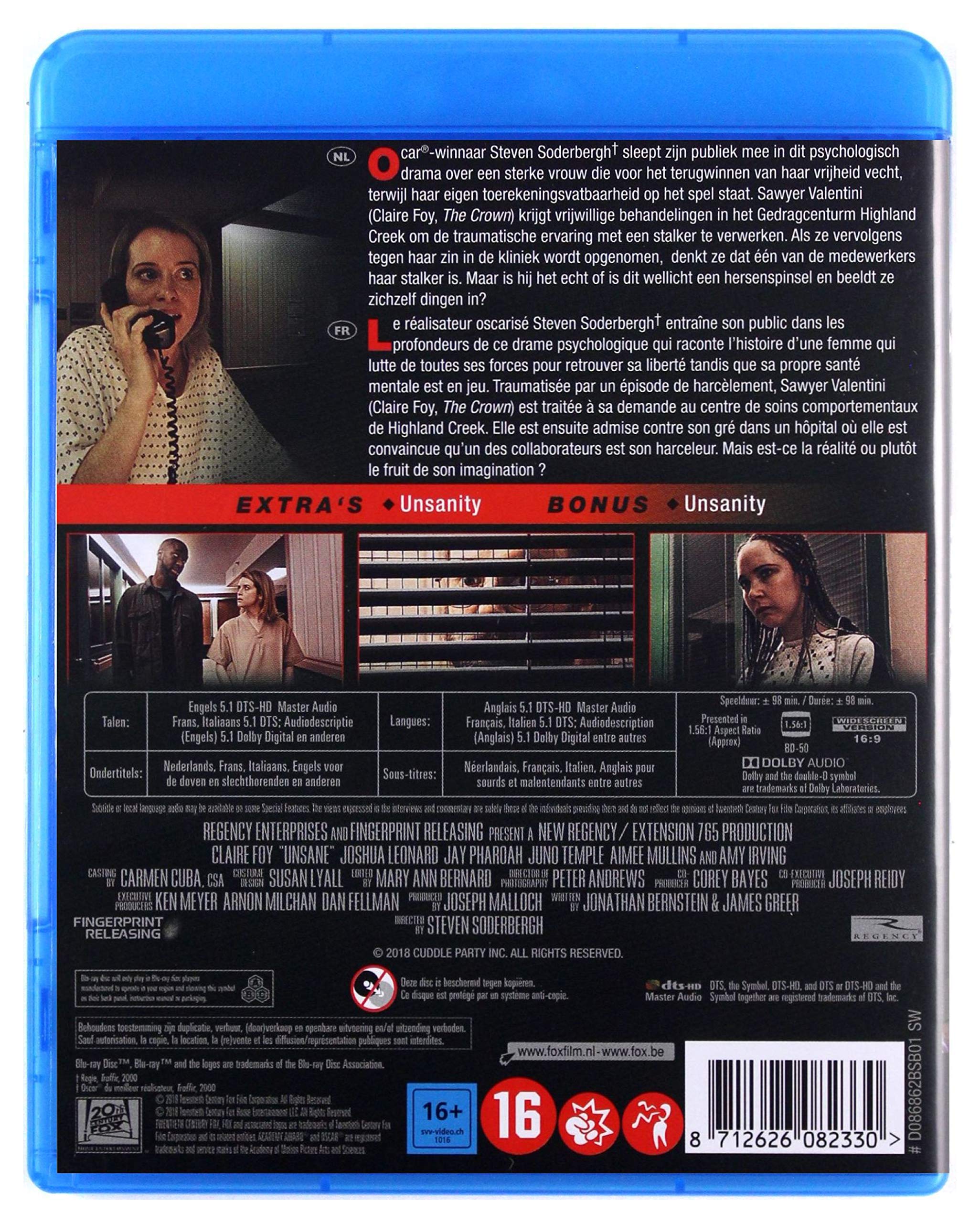 Unsane [Blu-ray] - English Audio | Psychological Thriller Movie | Perfect for Movie Nights & Home Theater Collections