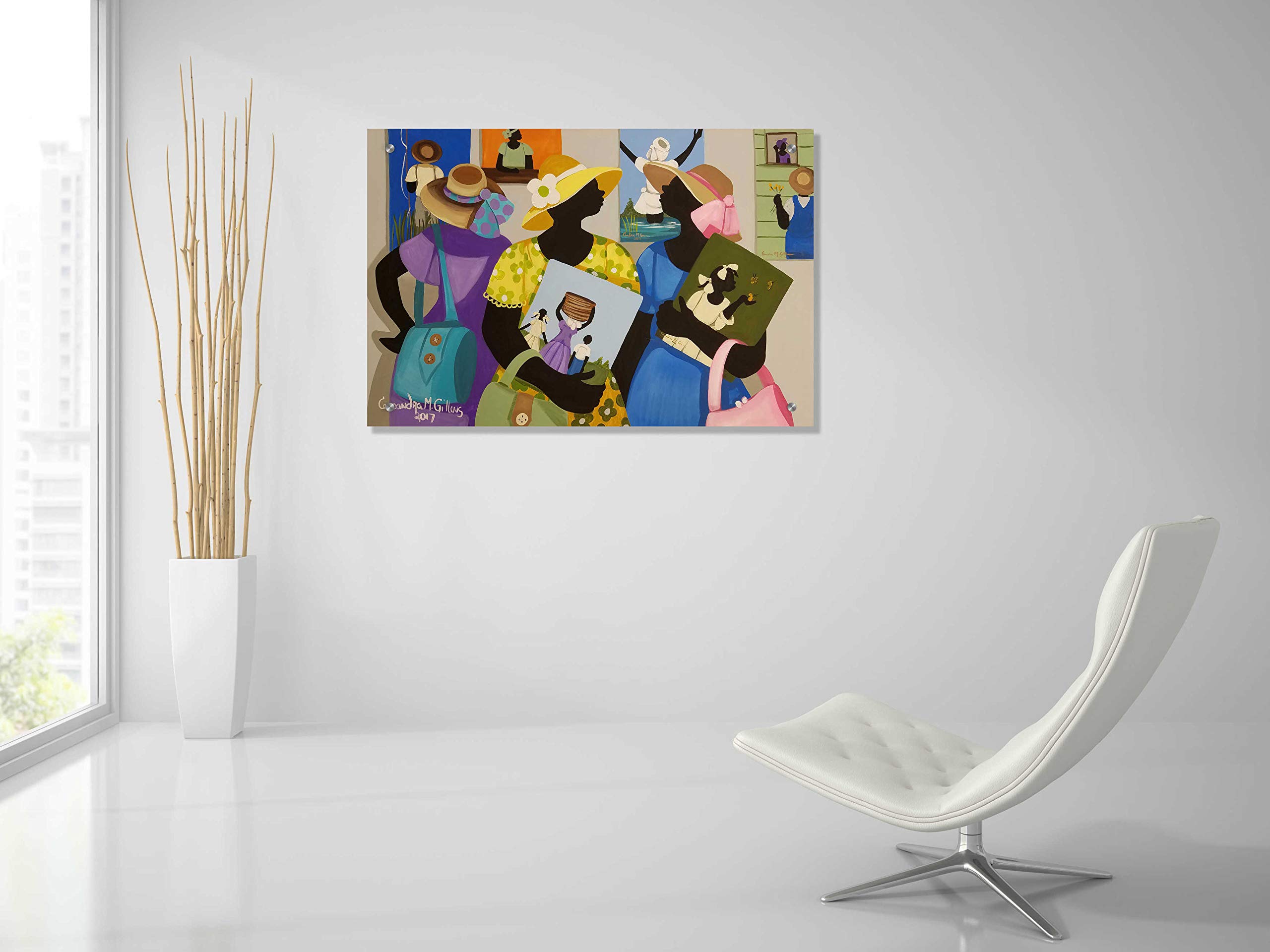 Epic Art 'Buy Art' by Cassandra Gillens - 36x24 Inch Acrylic Glass Wall Painting - Modern Abstract Canvas Art for Living Room, Bedroom & Office Decor