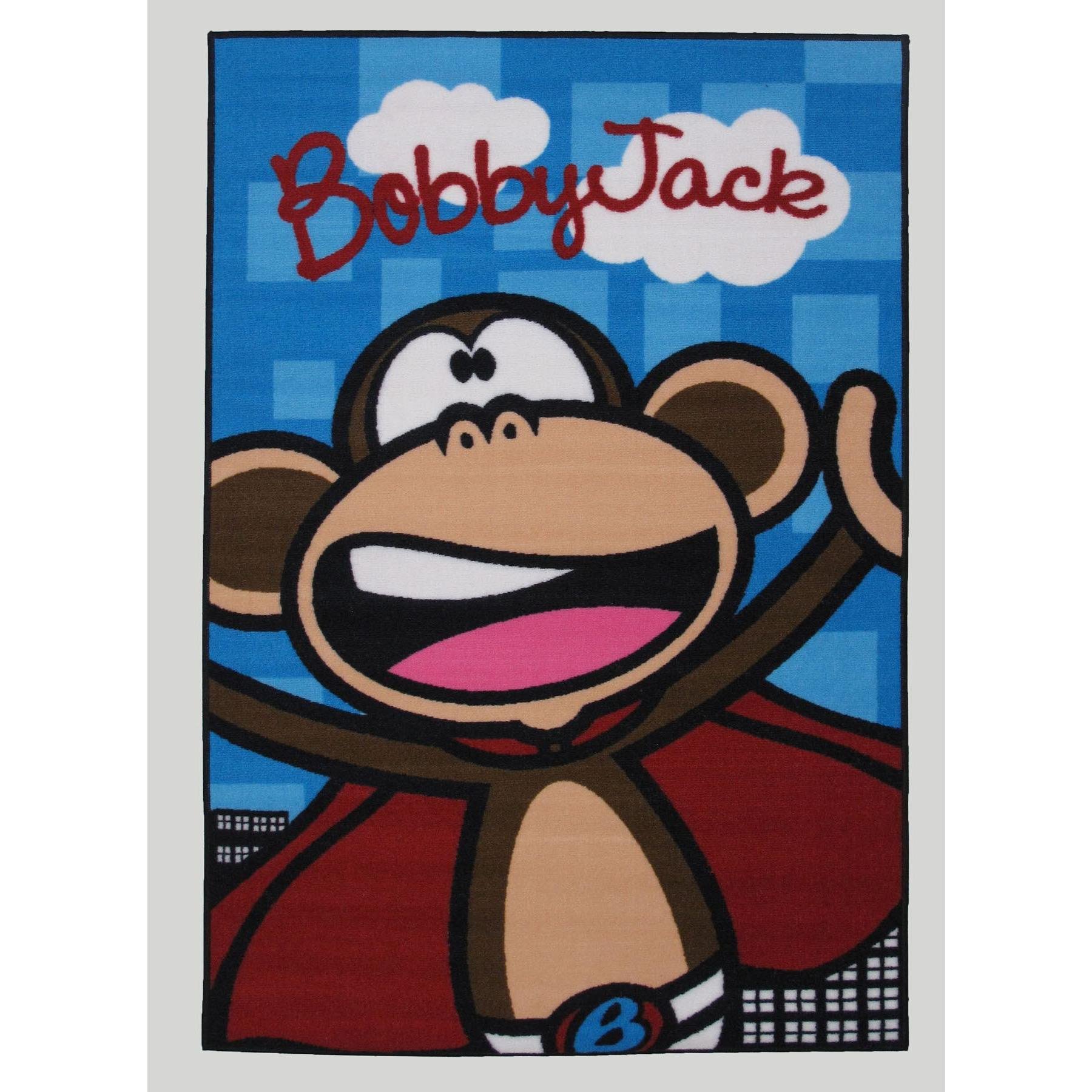 Big Head Bobby Jack Non-Slip Area Rug 19x29 Inches - Soft Kids Room Carpet, Playroom Floor Mat for Boys & Girls