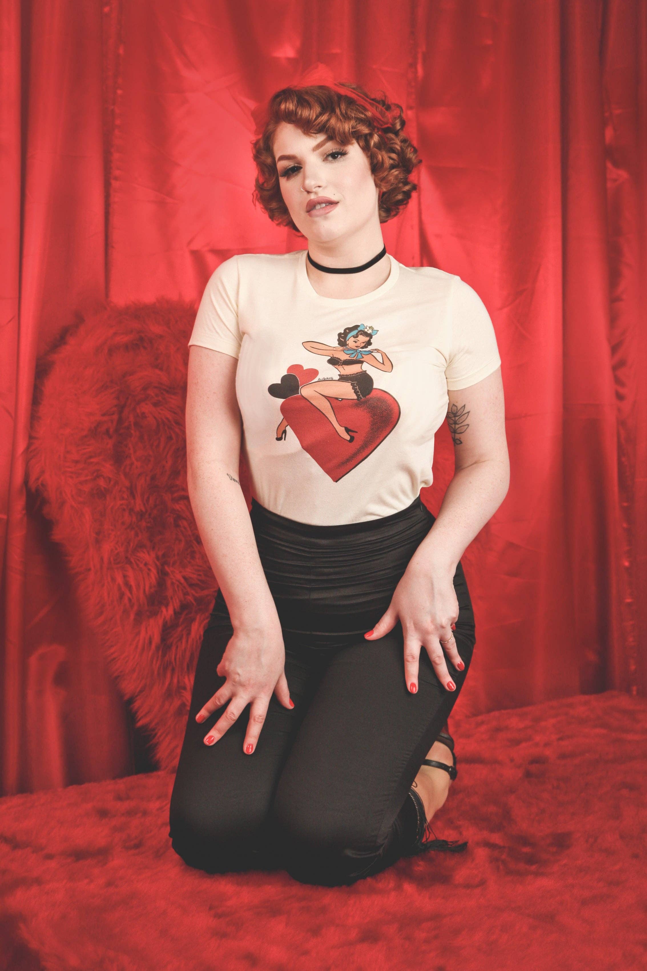 All My Love Fitted Tee in Ivory - Soft Cotton Women's T-Shirt for Casual Wear & Everyday Outfits