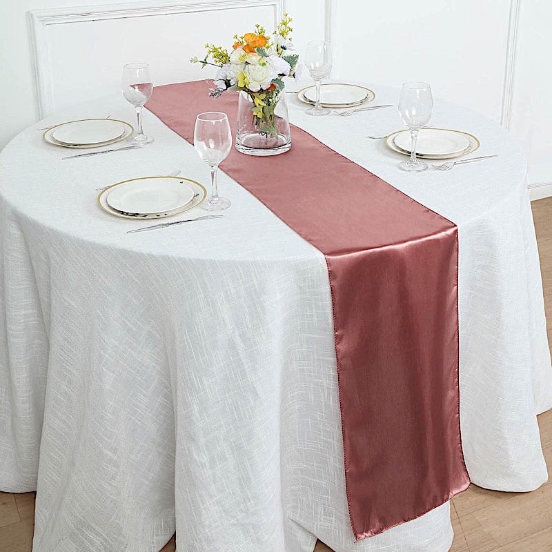 12x108 Inch Satin Table Runner for Wedding Decor - Elegant Banquet, Party & Special Event Table Covering - Perfect for Bridal Showers, Receptions & Formal Dinners
