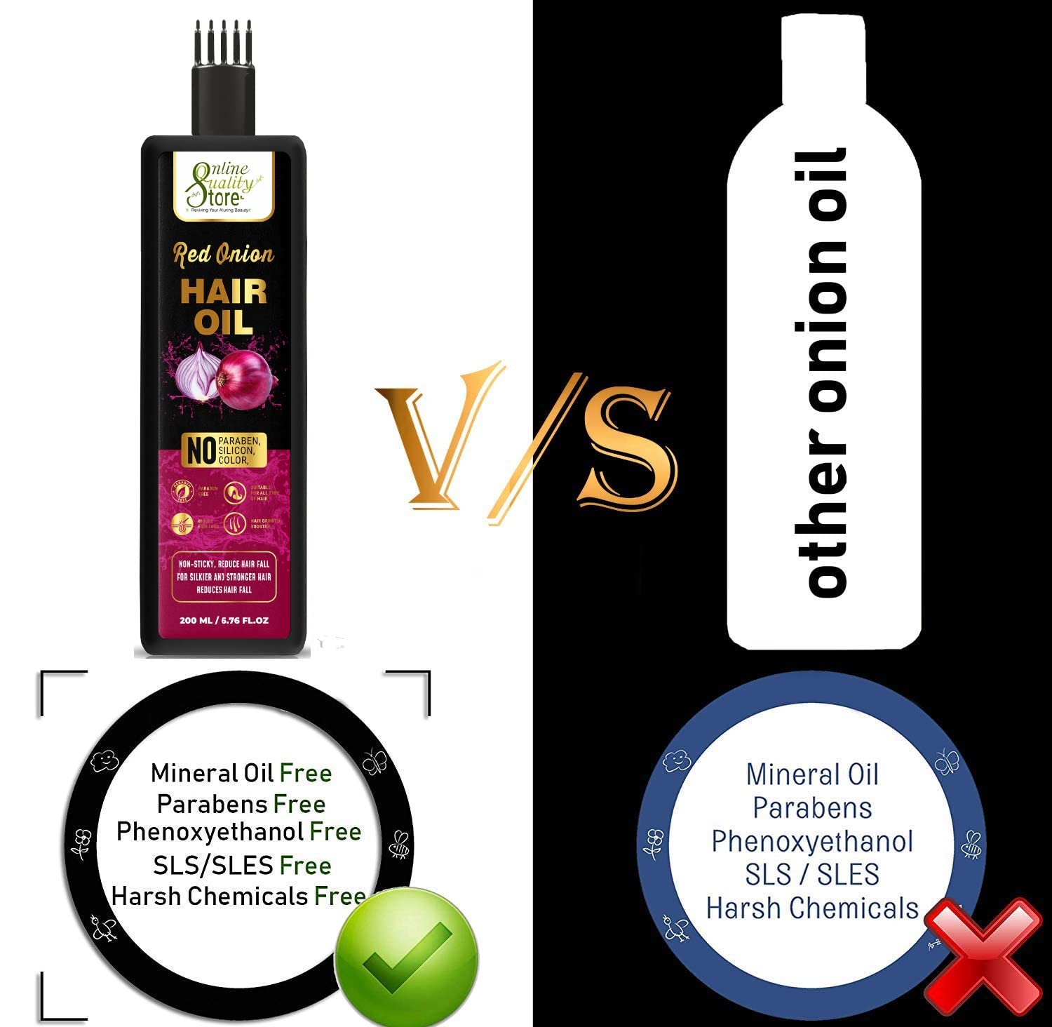 Premium Onion Shampoo 300ml & Onion Hair Oil 200ml Set (500ml Total) for Hair Growth & Scalp Care - Best for Dry, Damaged Hair & Dandruff Treatment - Home & Salon Use