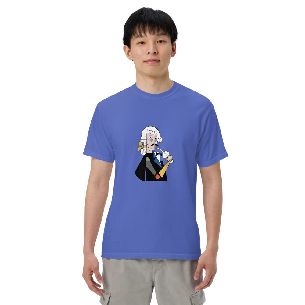 Funny Mozart Graphic T-Shirt for Men | Vintage-Inspired Garment-Dyed Cotton Tee | Unique Gift for Him | Perfect for Casual Wear, Music Lovers & Gift Occasions