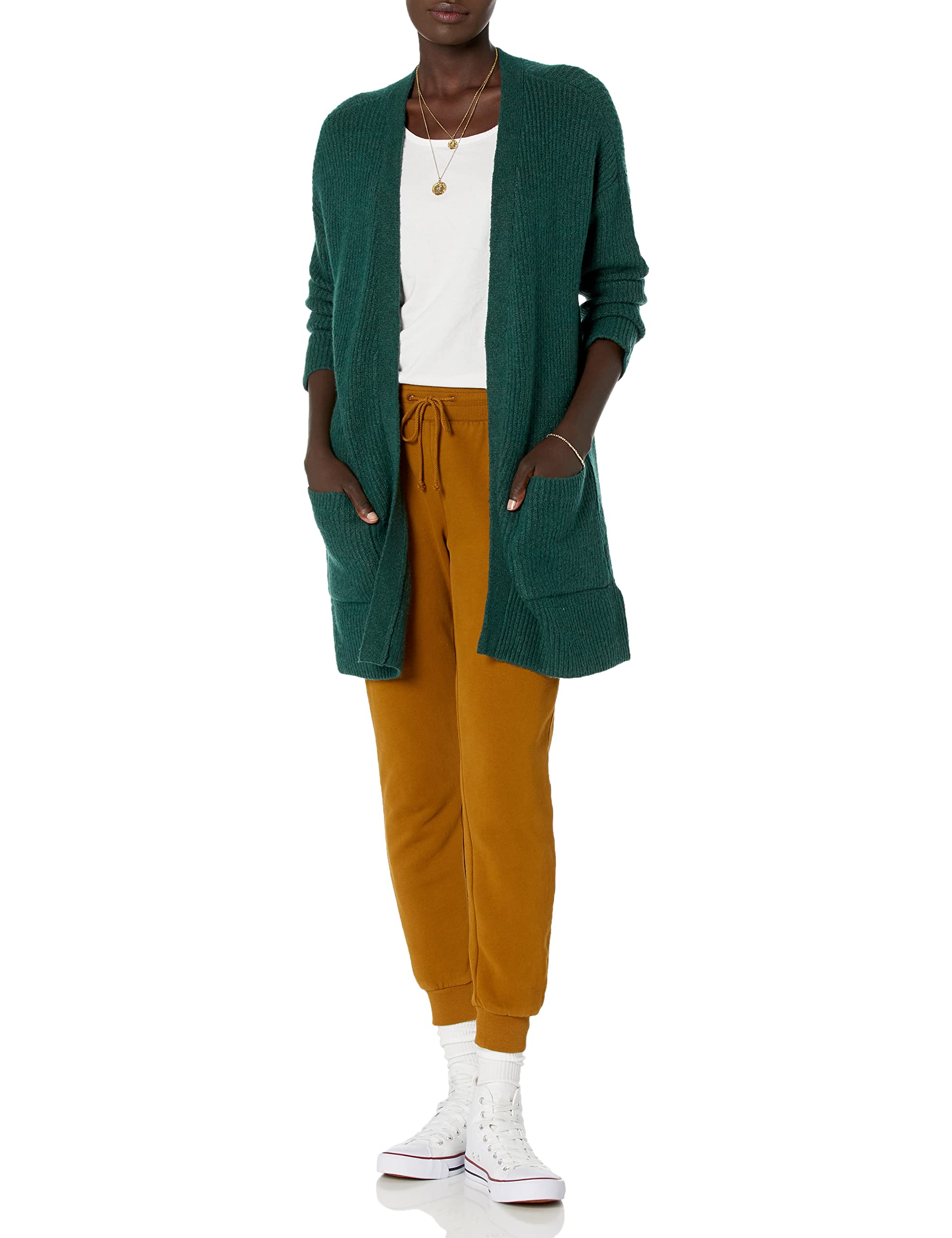 Goodthreads Women's Oversized Boucle Shaker Stitch Cardigan Sweater - Cozy Knit Open Front Long Cardigan for Fall & Winter - Perfect for Layering, Office Wear and Casual Outfits