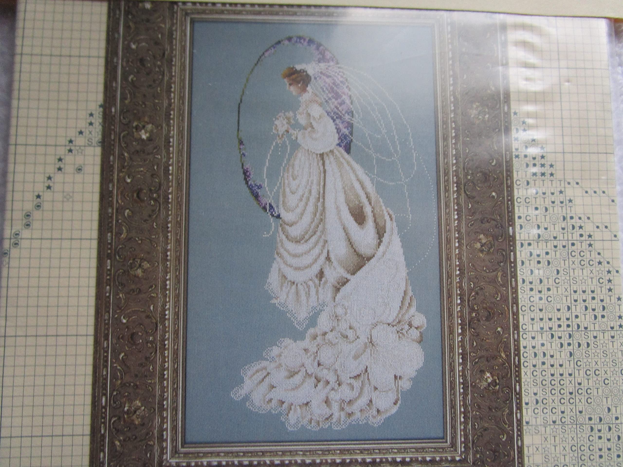 Spring Bride Cross Stitch Pattern PDF - Vintage Wedding Embroidery Design for DIY Bridal Gifts, Home Decor & Craft Projects