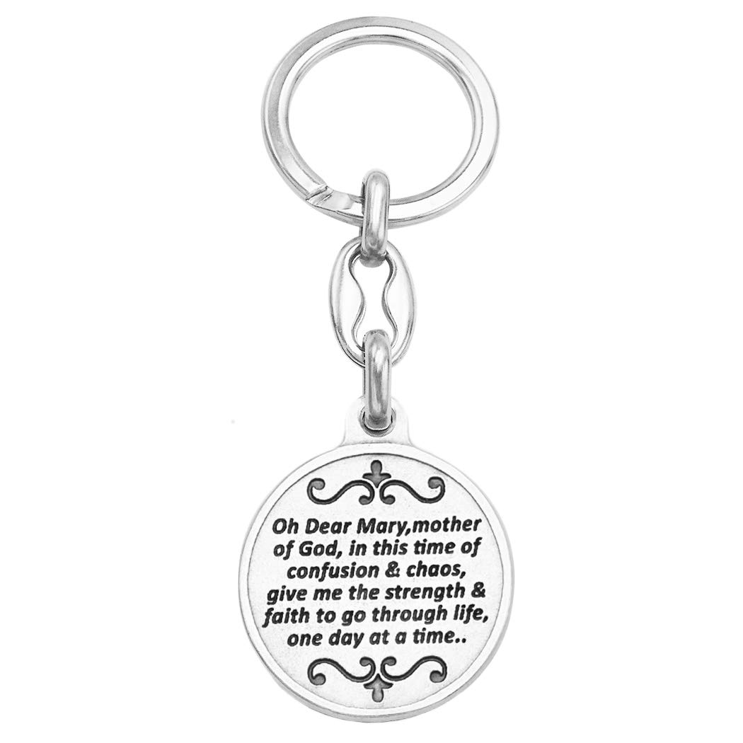 Rosemarie Collections Religious Prayer Token Keychain - Inspirational Gift for Christians, Baptism, First Communion & Daily Devotion