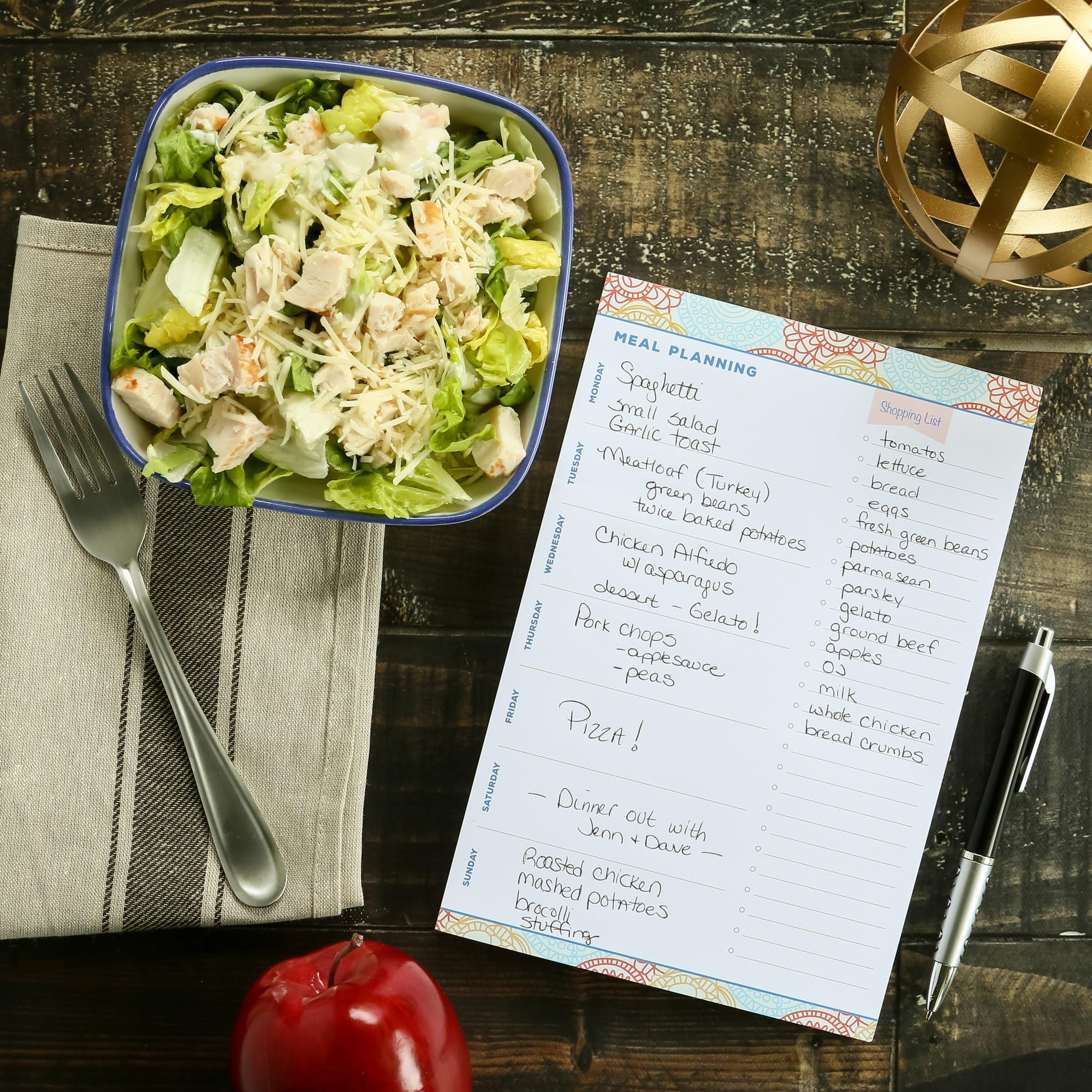 6x9 Inch Meal Planning Notepad - 80 Sheets | Weekly & Monthly Food Planner for Grocery Lists & Healthy Eating | Perfect for Kitchen, Office & Meal Prep